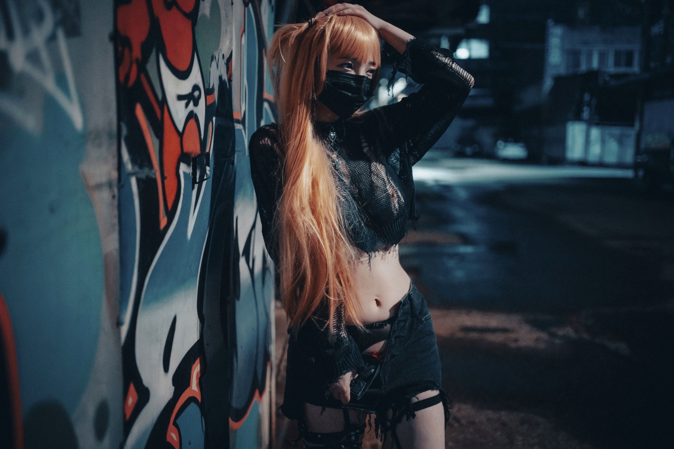 Gallery - 韩国美女孙乐乐Son-YeEun死亡笔记弥海砂Cosplay，暗黑车内私房大尺度写真，夜拍街头哥特诱惑，无圣光性感演绎韩国角色扮演大尺度私房照性感 女神私房照_秀色女神 - image 69