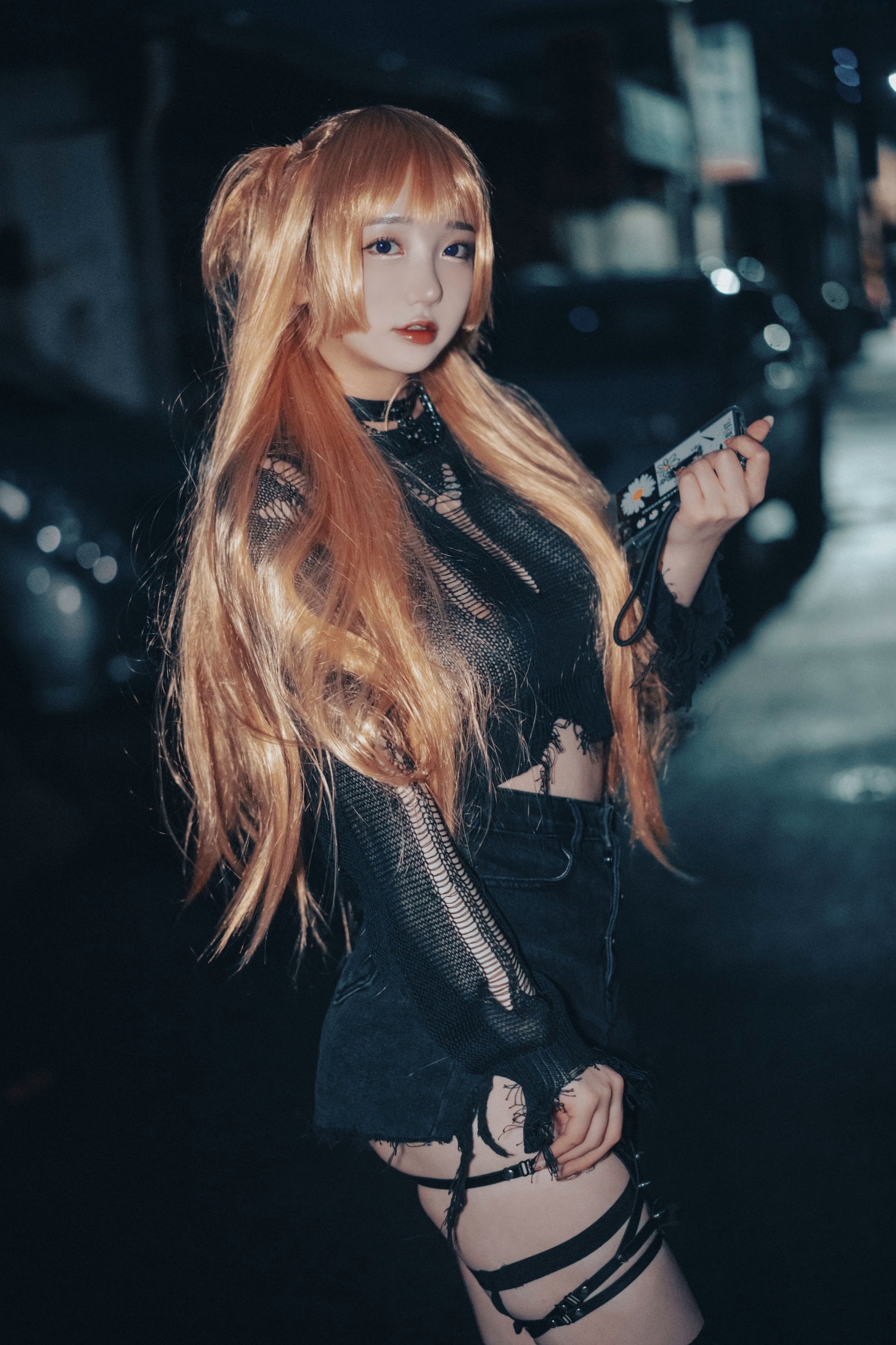 Gallery - 韩国美女孙乐乐Son-YeEun死亡笔记弥海砂Cosplay，暗黑车内私房大尺度写真，夜拍街头哥特诱惑，无圣光性感演绎韩国角色扮演大尺度私房照性感 女神私房照_秀色女神 - image 75