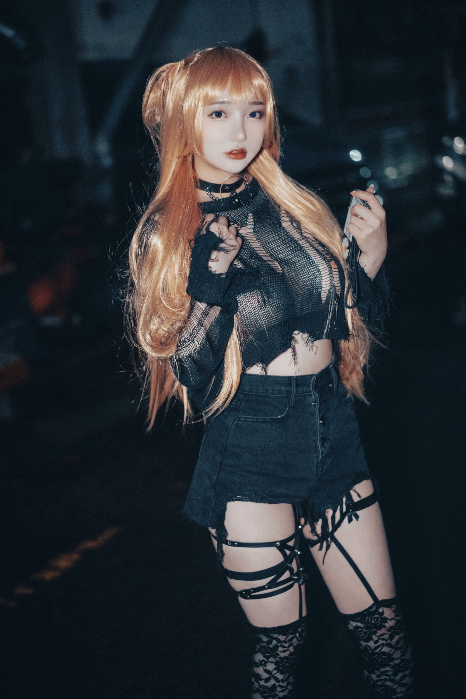 Gallery - 韩国美女孙乐乐Son-YeEun死亡笔记弥海砂Cosplay，暗黑车内私房大尺度写真，夜拍街头哥特诱惑，无圣光性感演绎韩国角色扮演大尺度私房照性感 女神私房照_秀色女神 - image 91