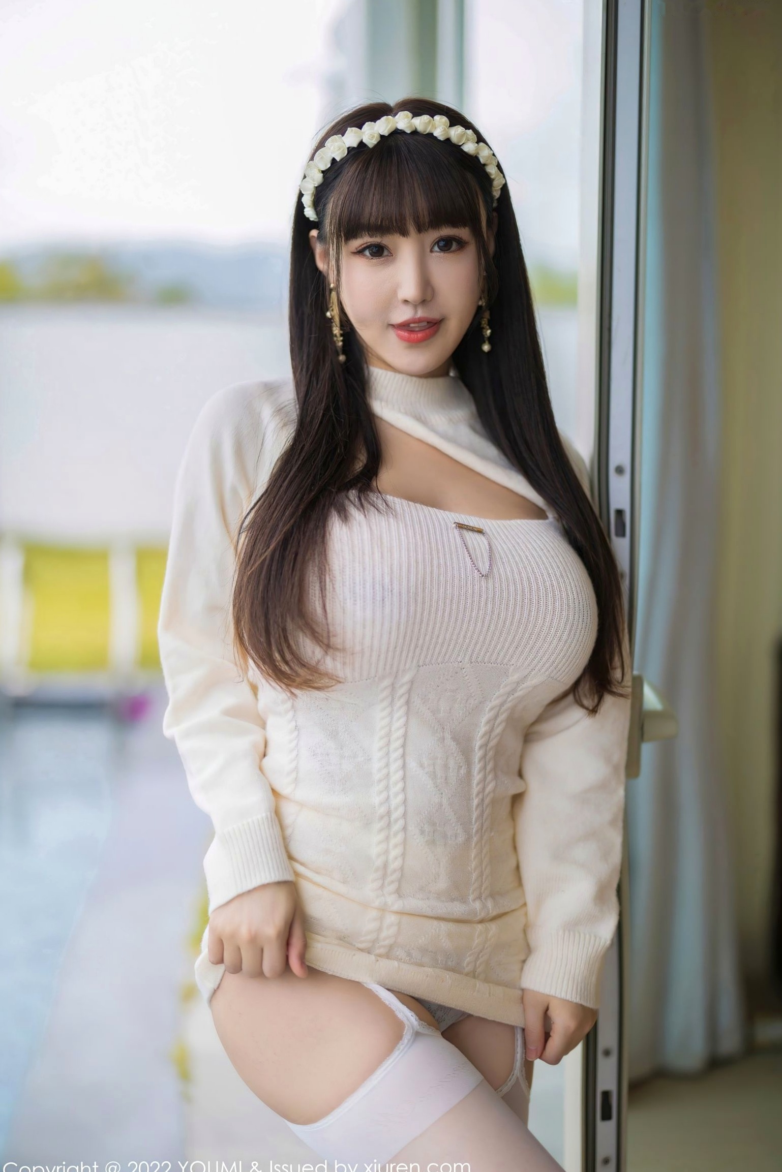 Gallery - YouMi尤蜜荟 - Chiness Model 朱可儿Flora三亚旅拍：白色针织连衣短裙私房写真，童颜巨乳白丝诱惑，泳池边的唯美大尺度视觉盛宴尤蜜荟 - Chiness Model 童颜巨乳私房照丝袜女神 女神私房照_秀色女神 - image 31