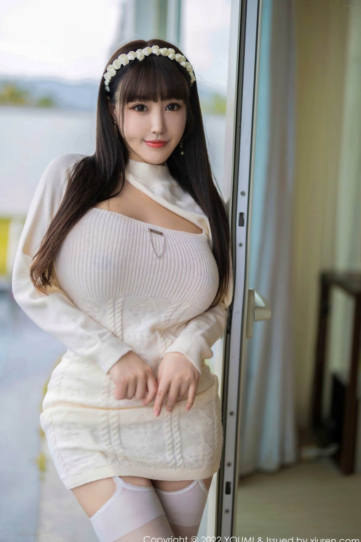 Gallery - YouMi尤蜜荟 - Chiness Model 朱可儿Flora三亚旅拍：白色针织连衣短裙私房写真，童颜巨乳白丝诱惑，泳池边的唯美大尺度视觉盛宴尤蜜荟 - Chiness Model 童颜巨乳私房照丝袜女神 女神私房照_秀色女神 - image 32