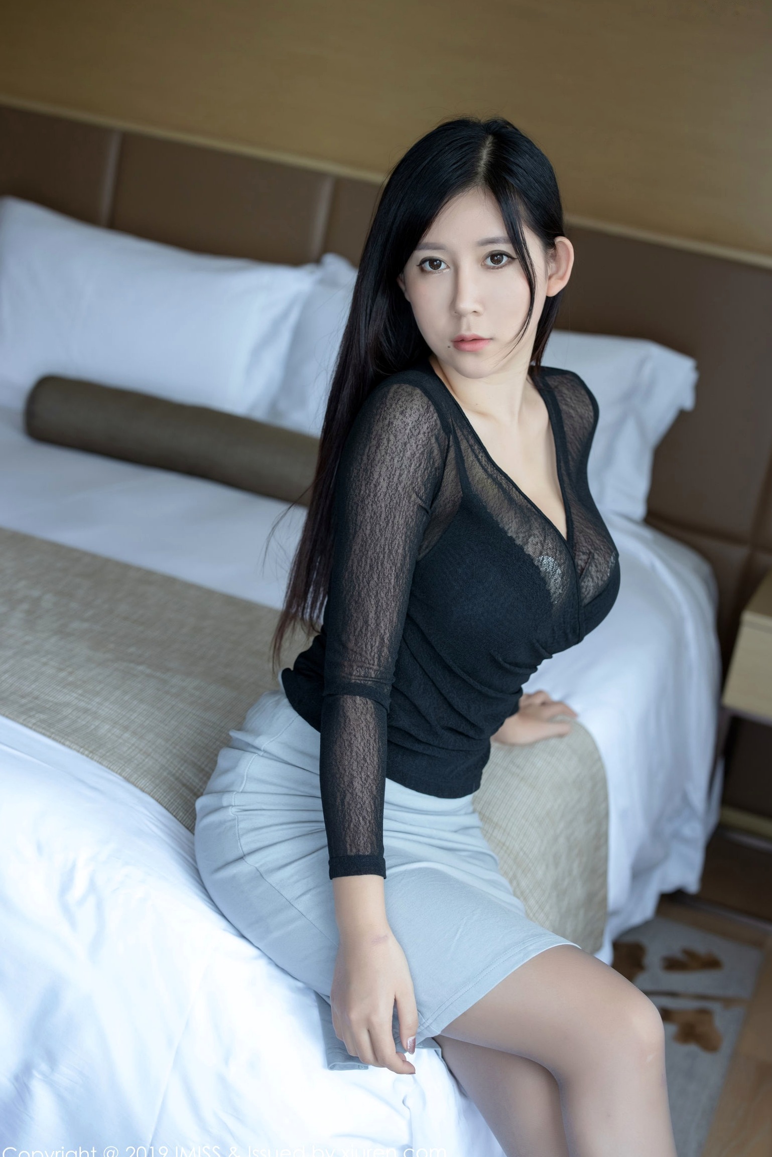 Gallery - IMiss爱蜜社 - Honey Club -389期-李雅：黑纱透视装配灰丝，极品私房照尽显性感女神魅力，无圣光大尺度唯美呈现爱蜜社 - Honey Club 性感美腿私房照大尺度 女神私房照_秀色女神 - image 4