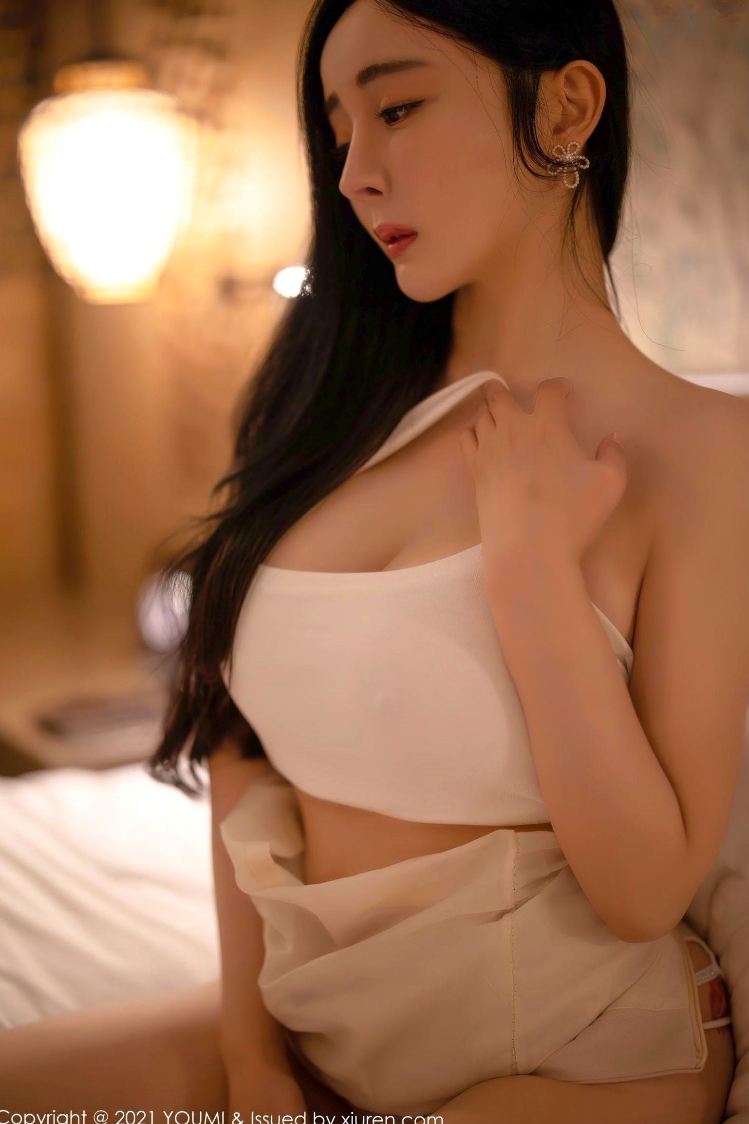 Gallery - YouMi尤蜜荟 - Chiness Model -允爾-白裙蕾丝私房写真-酒店室内诱惑拍摄-曲线女神写真尤蜜荟 - Chiness Model 性感诱惑私房照人间胸器 女神私房照_秀色女神 - image 54