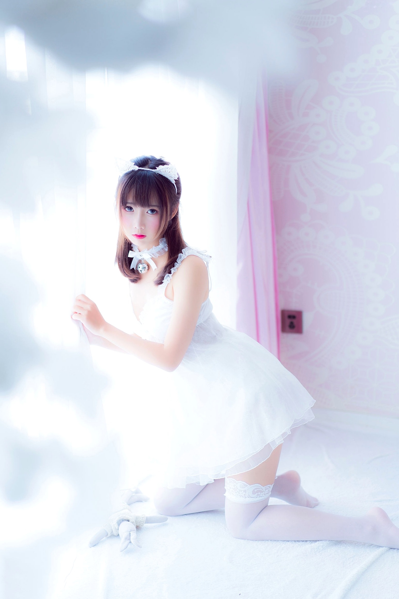 Gallery - MTCos喵糖映画-Vol.415-《白裙少女》清纯萝莉丝袜私房照，治愈系少女的梦幻唯美瞬间清纯萝莉治愈系私房照丝袜 女神私房照_秀色女神 - image 1