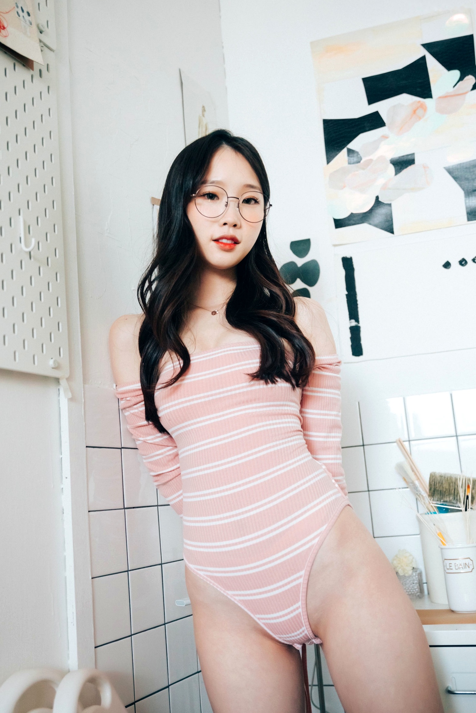 Gallery - 韩国美女-Pureding-퓨딩-Assistant-Loozy室内私房写真，性感连体衣与精致内衣诱惑，展现甜美傲人曲线韩国性感诱惑私房照美腿内衣 女神私房照_秀色女神 - image 12