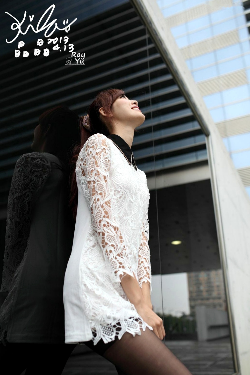 Gallery - 台湾正妹Kila晶晶/廖挺伶精致街拍写真：学院风与黑色丝袜的优雅诱惑（2套合集）台湾黑丝街拍美腿清新 女神私房照_秀色女神 - image 7