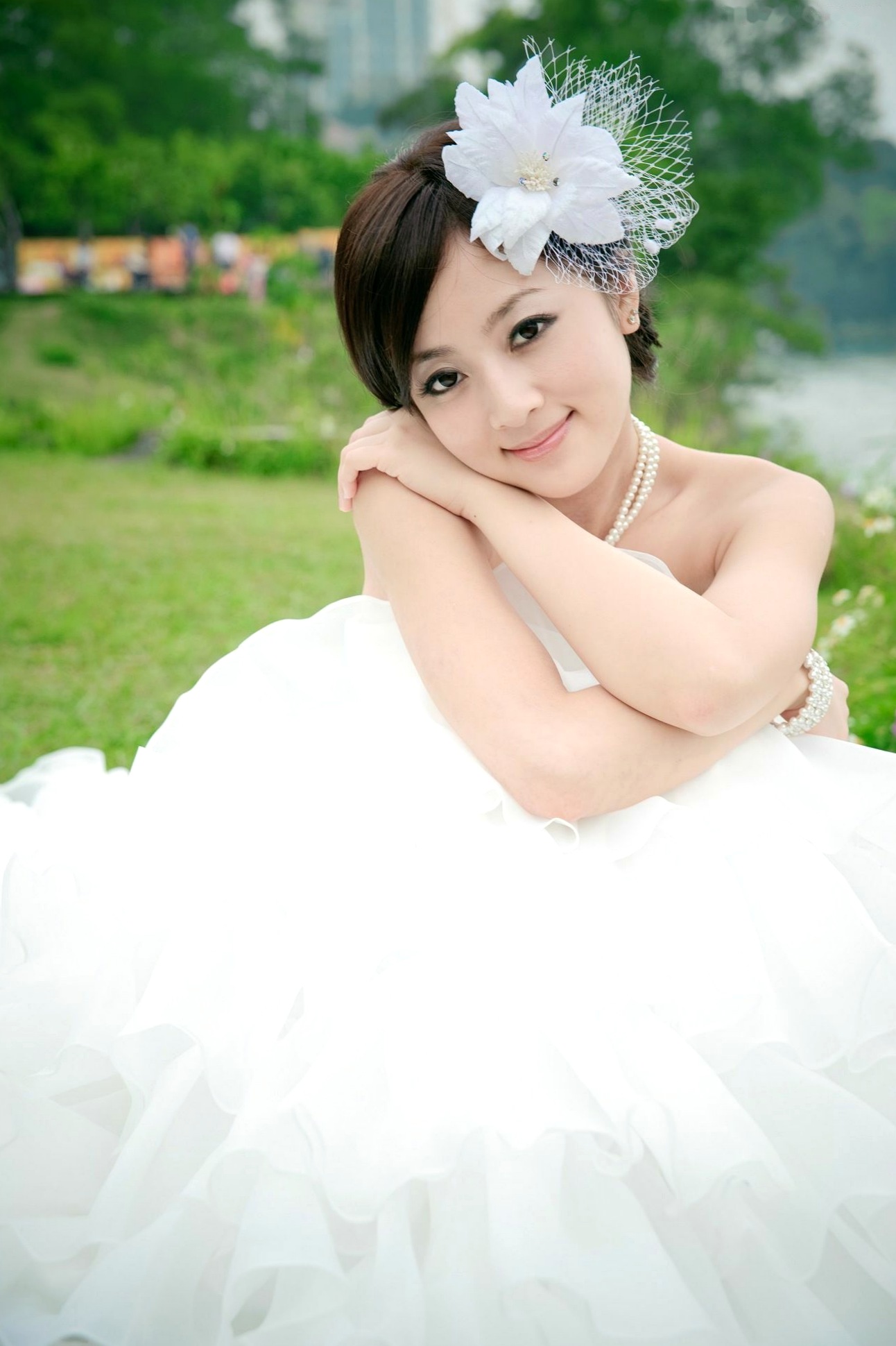 Gallery - 台湾正妹张凯洁/张允霏《日月潭+纸教堂(婚纱)》纯白婚纱写真，唯美户外大片，气质女神清新脱俗台湾婚纱气质清新女神 女神私房照_秀色女神 - image 29