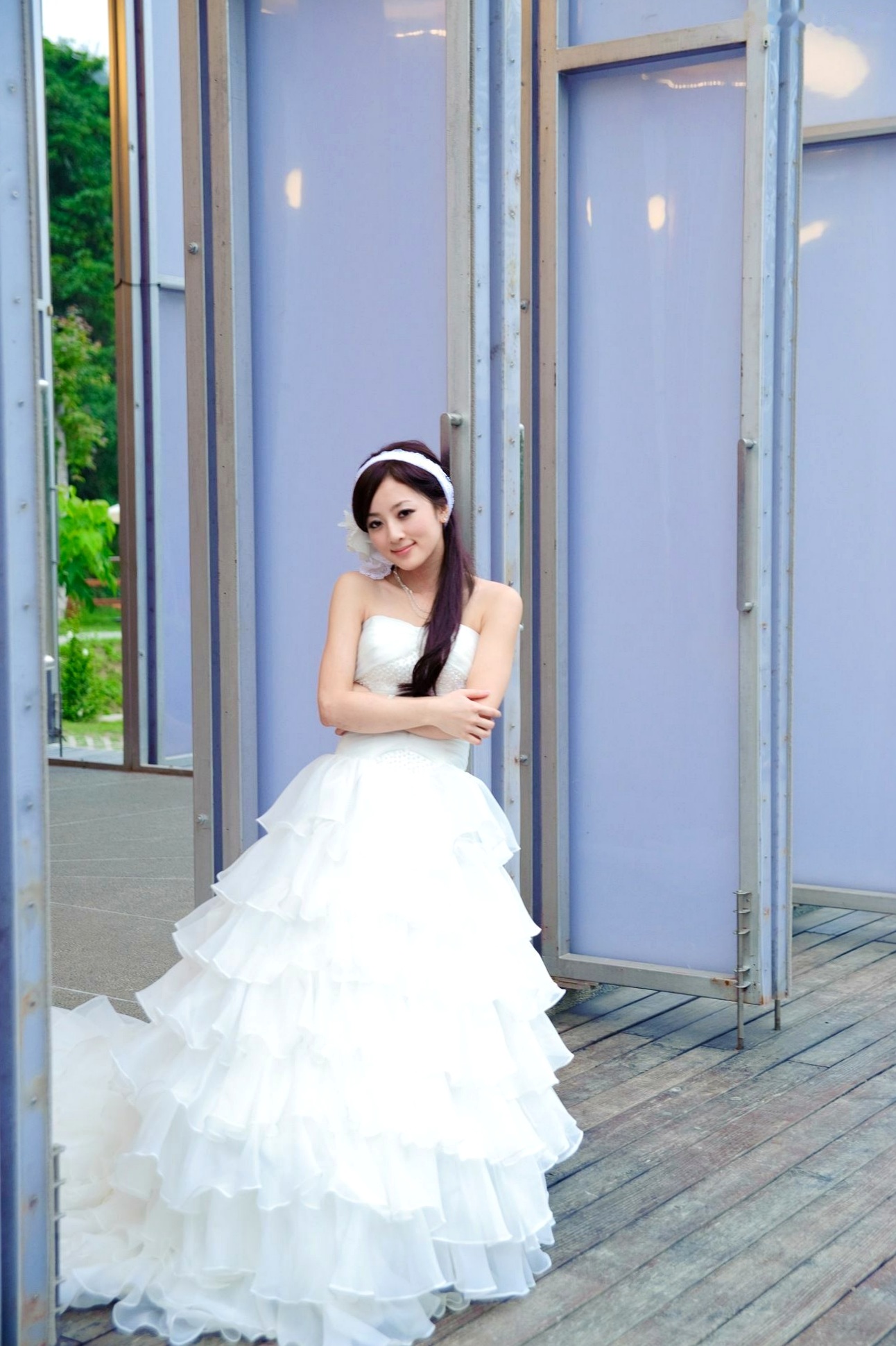 Gallery - 台湾正妹张凯洁/张允霏《日月潭+纸教堂(婚纱)》纯白婚纱写真，唯美户外大片，气质女神清新脱俗台湾婚纱气质清新女神 女神私房照_秀色女神 - image 43