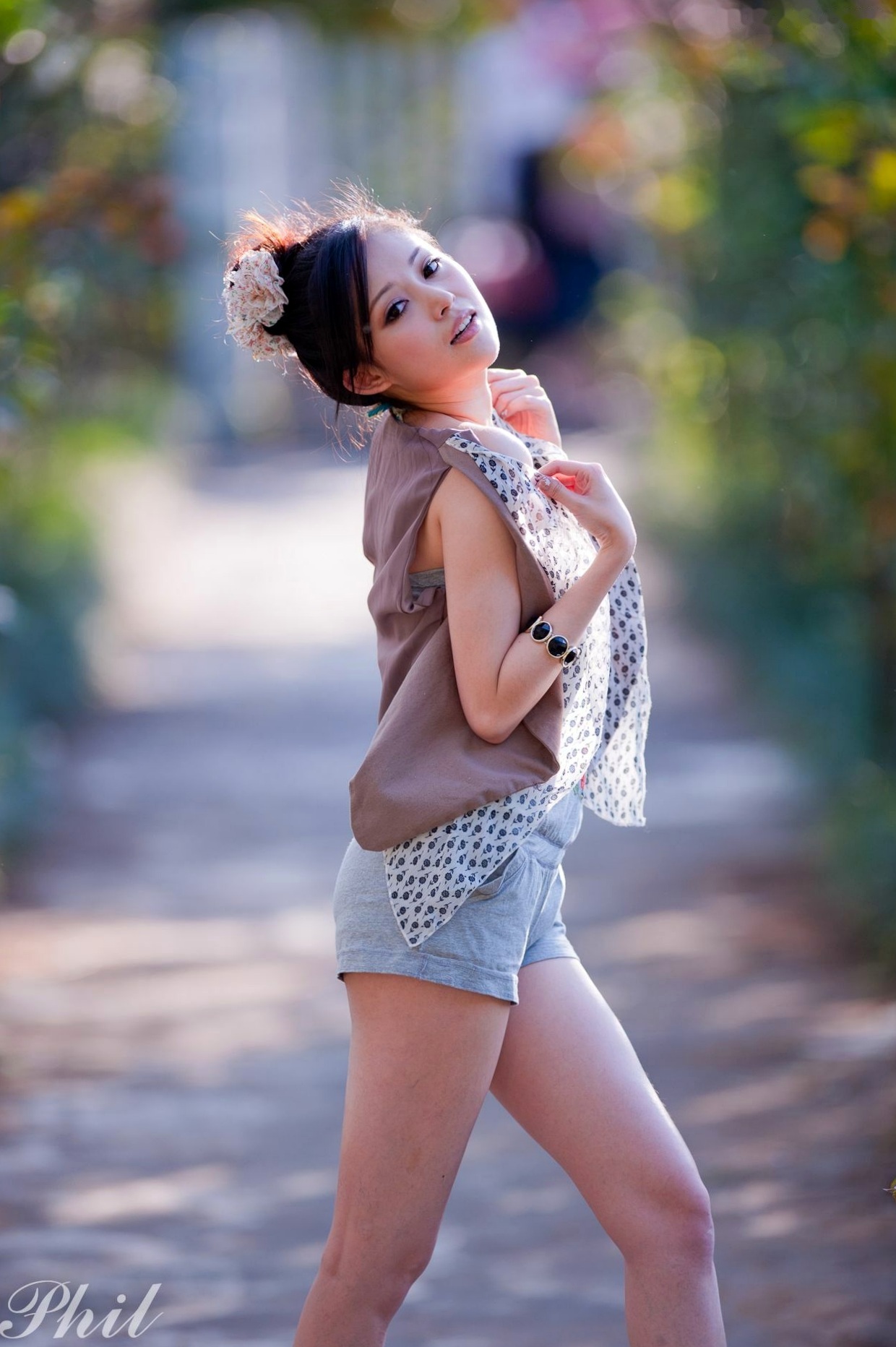 Gallery - 台湾女神Avy杜可薇花园户外清纯外拍，甜美阳光夏日吊带短裤写真集台湾清新户外治愈系女神 女神私房照_秀色女神 - image 48