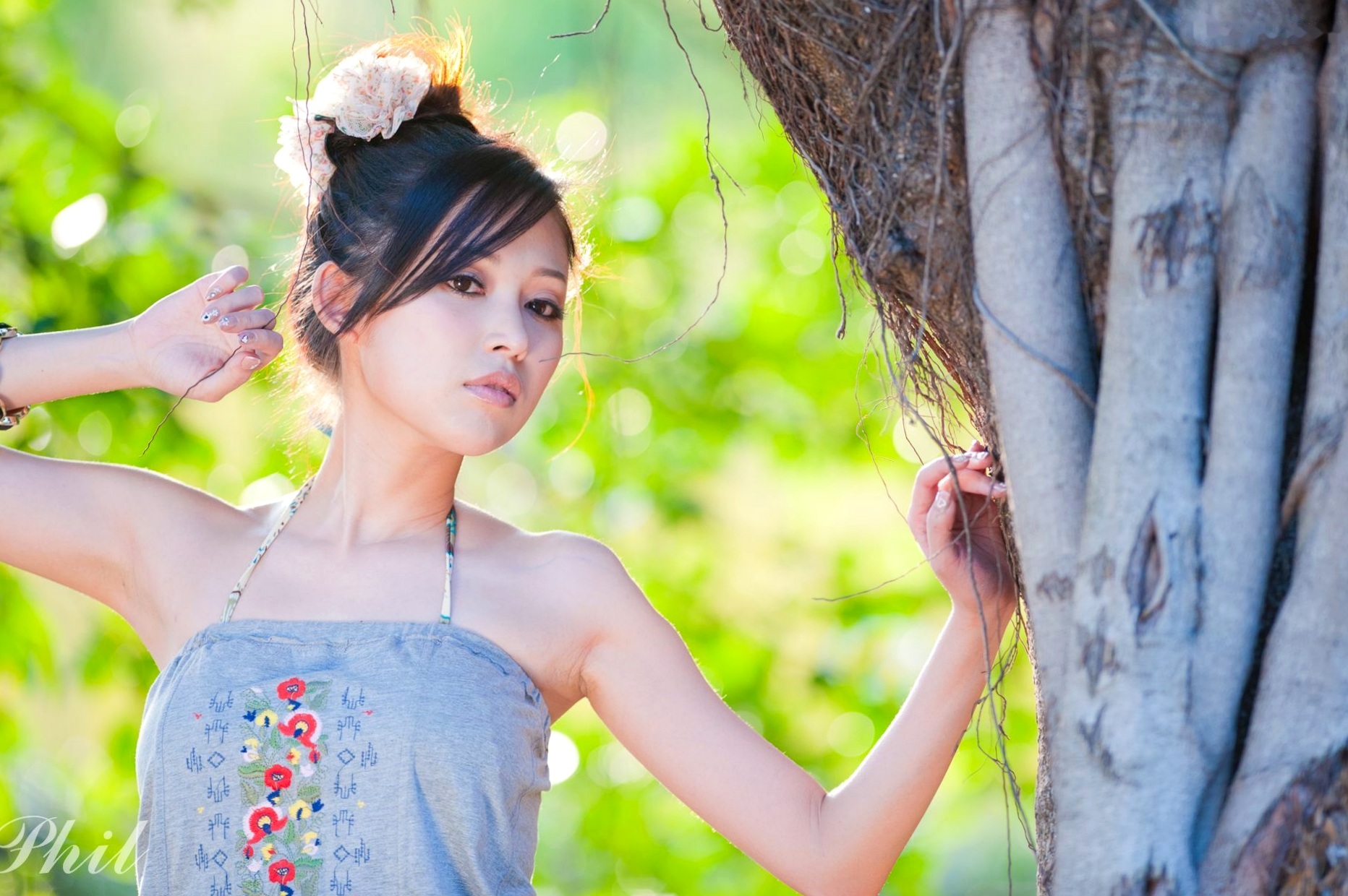 Gallery - 台湾女神Avy杜可薇花园户外清纯外拍，甜美阳光夏日吊带短裤写真集台湾清新户外治愈系女神 女神私房照_秀色女神 - image 135