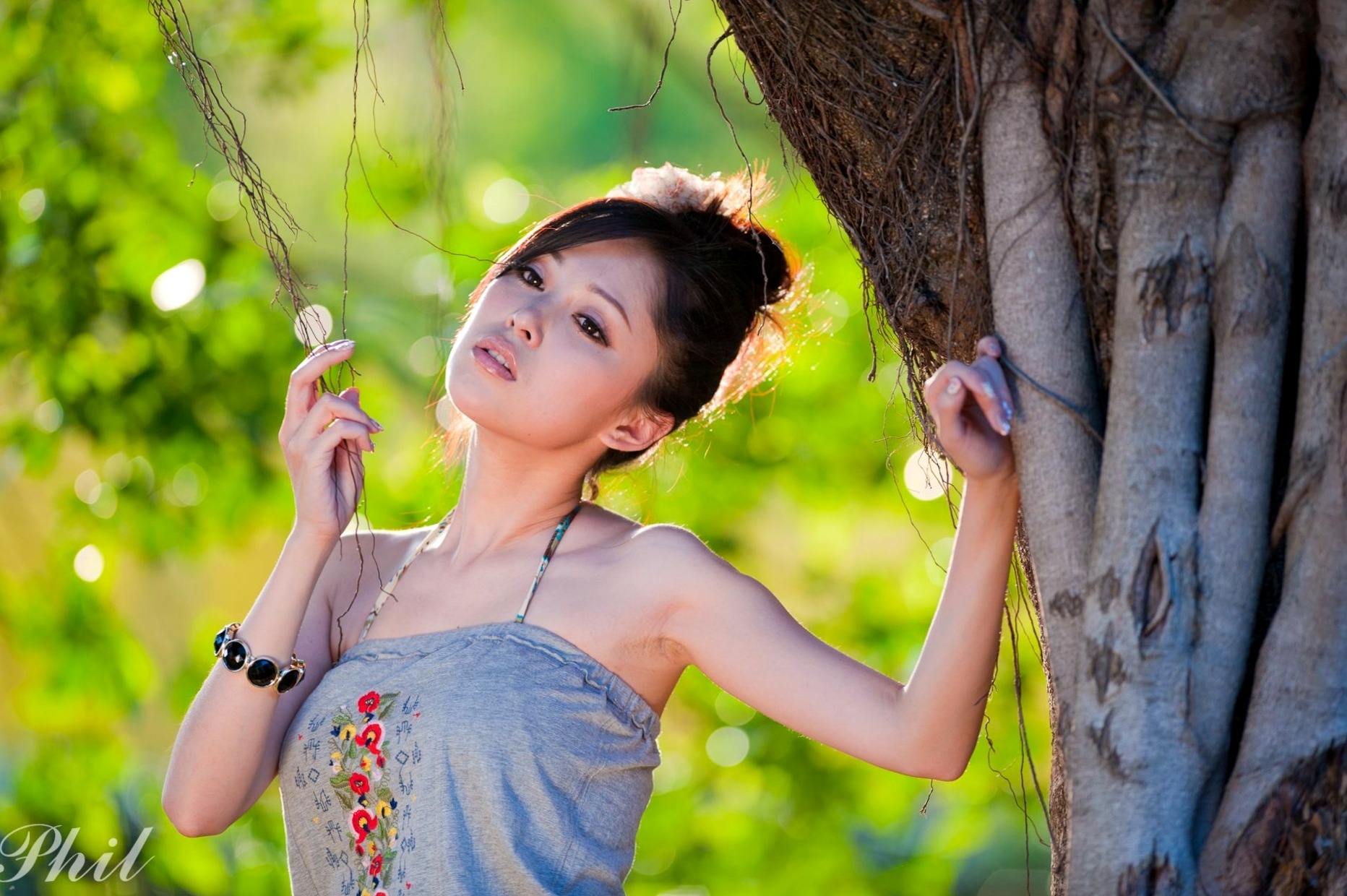 Gallery - 台湾女神Avy杜可薇花园户外清纯外拍，甜美阳光夏日吊带短裤写真集台湾清新户外治愈系女神 女神私房照_秀色女神 - image 138
