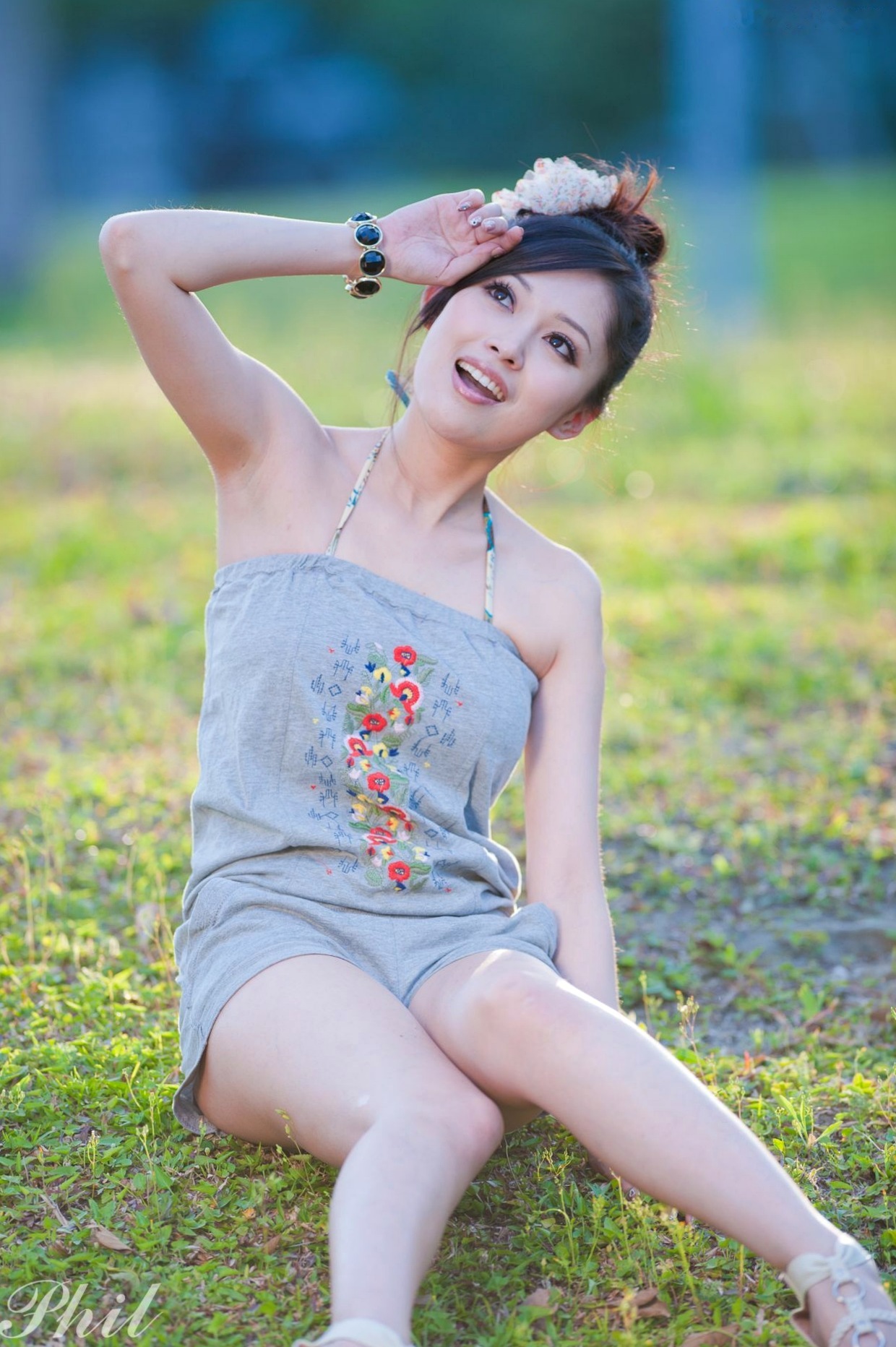 Gallery - 台湾女神Avy杜可薇花园户外清纯外拍，甜美阳光夏日吊带短裤写真集台湾清新户外治愈系女神 女神私房照_秀色女神 - image 149