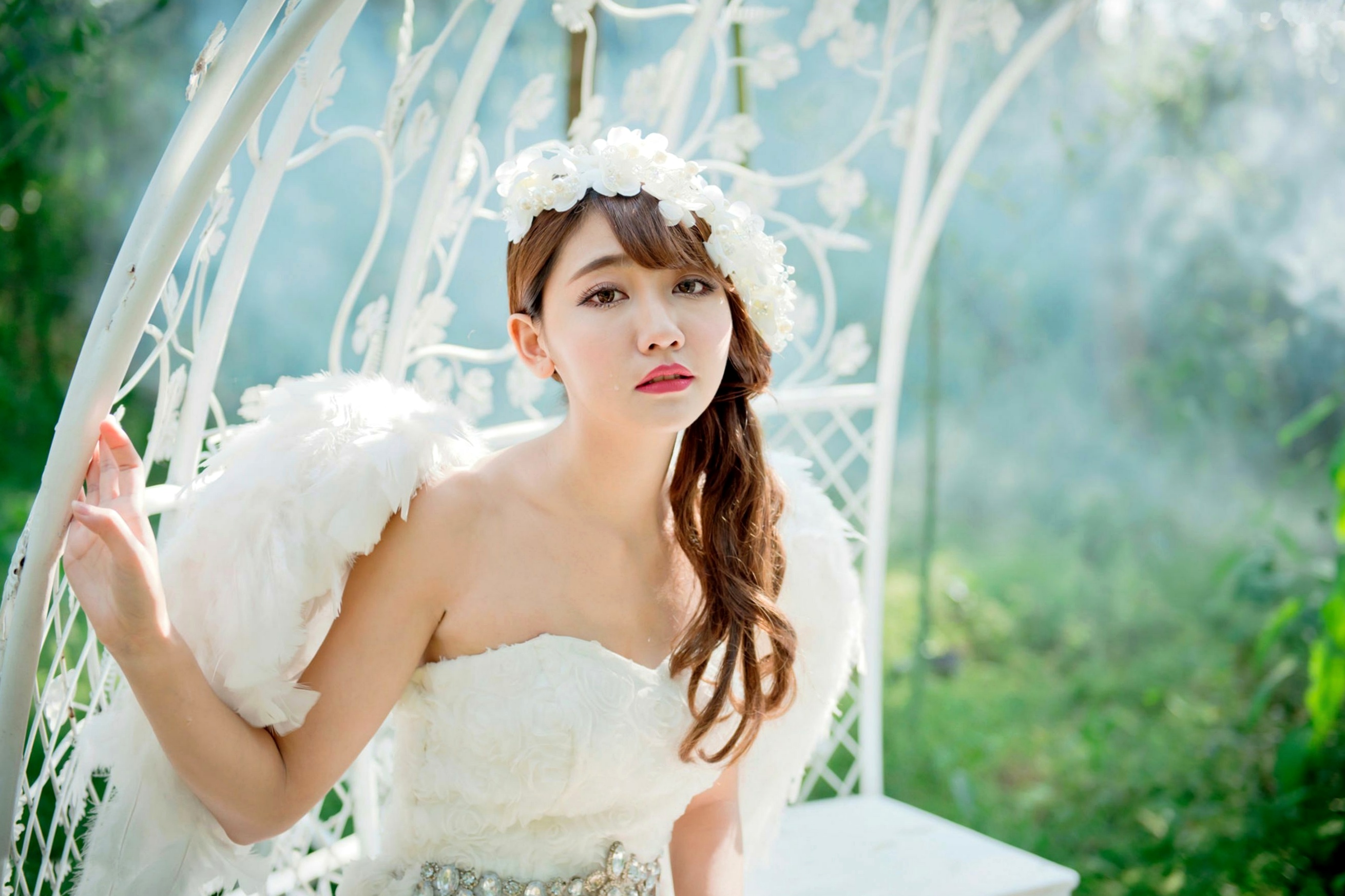 Gallery - 台湾正妹许庆琳/许庆伶私房写真：《绽放的玫瑰》复古红裙名媛与户外旋转阶梯优雅大片台湾气质女神清新私房照 女神私房照_秀色女神 - image 16