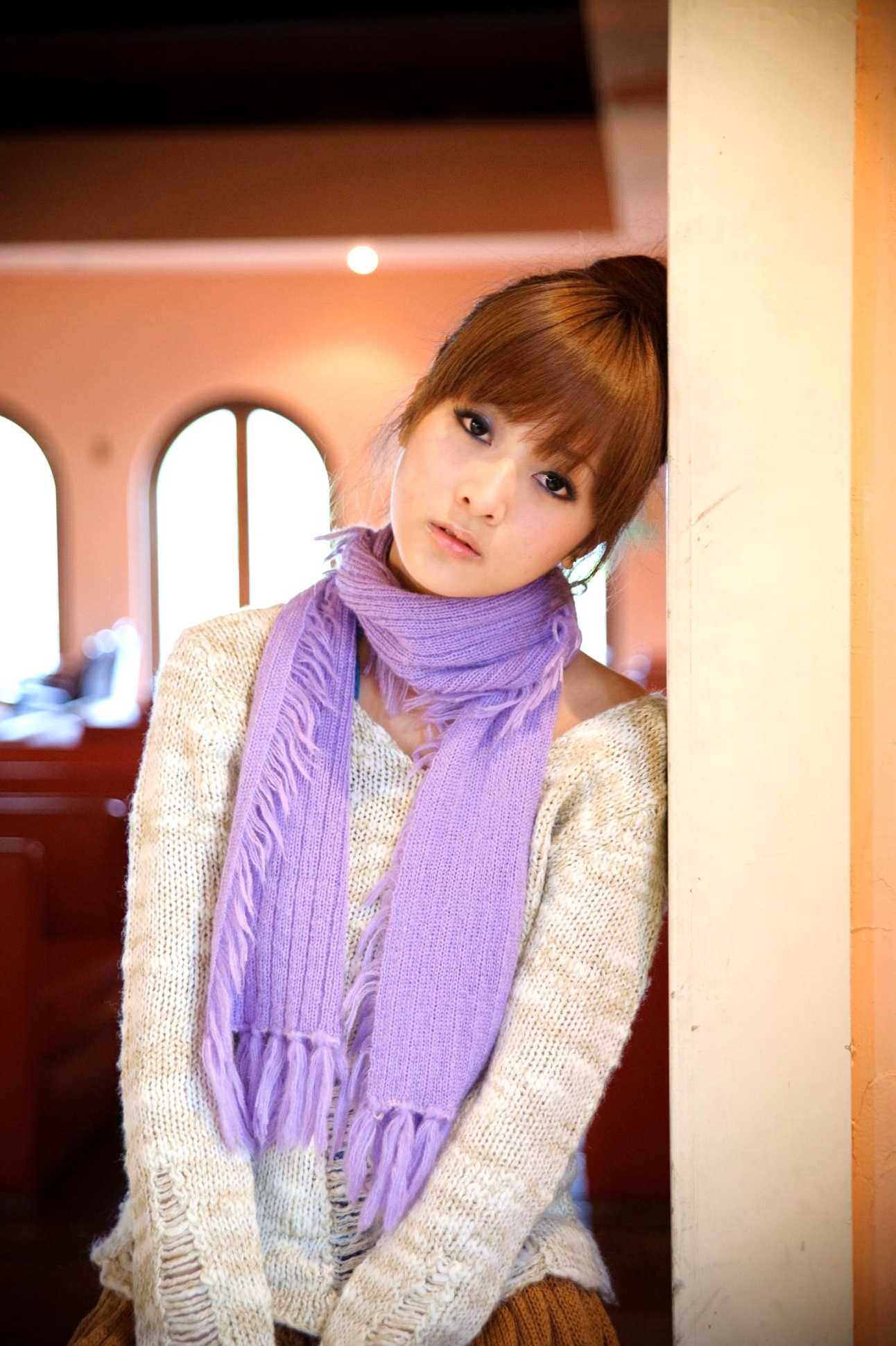 Gallery - 台湾正妹果子MM张凯洁《法国农庄外拍》高清写真，甜美清新日系少女，温暖秋日围巾穿搭私房照台湾清新气质治愈系街拍 女神私房照_秀色女神 - image 55