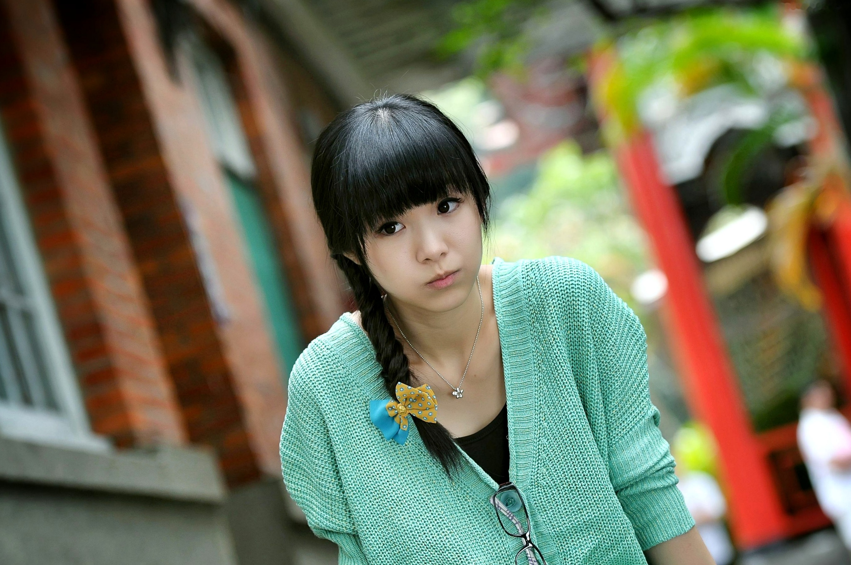 Gallery - 台湾清纯正妹茶茶《书卷气小清新外拍》日系森林治愈系户外写真图片集台湾清纯户外治愈系清新 女神私房照_秀色女神 - image 8