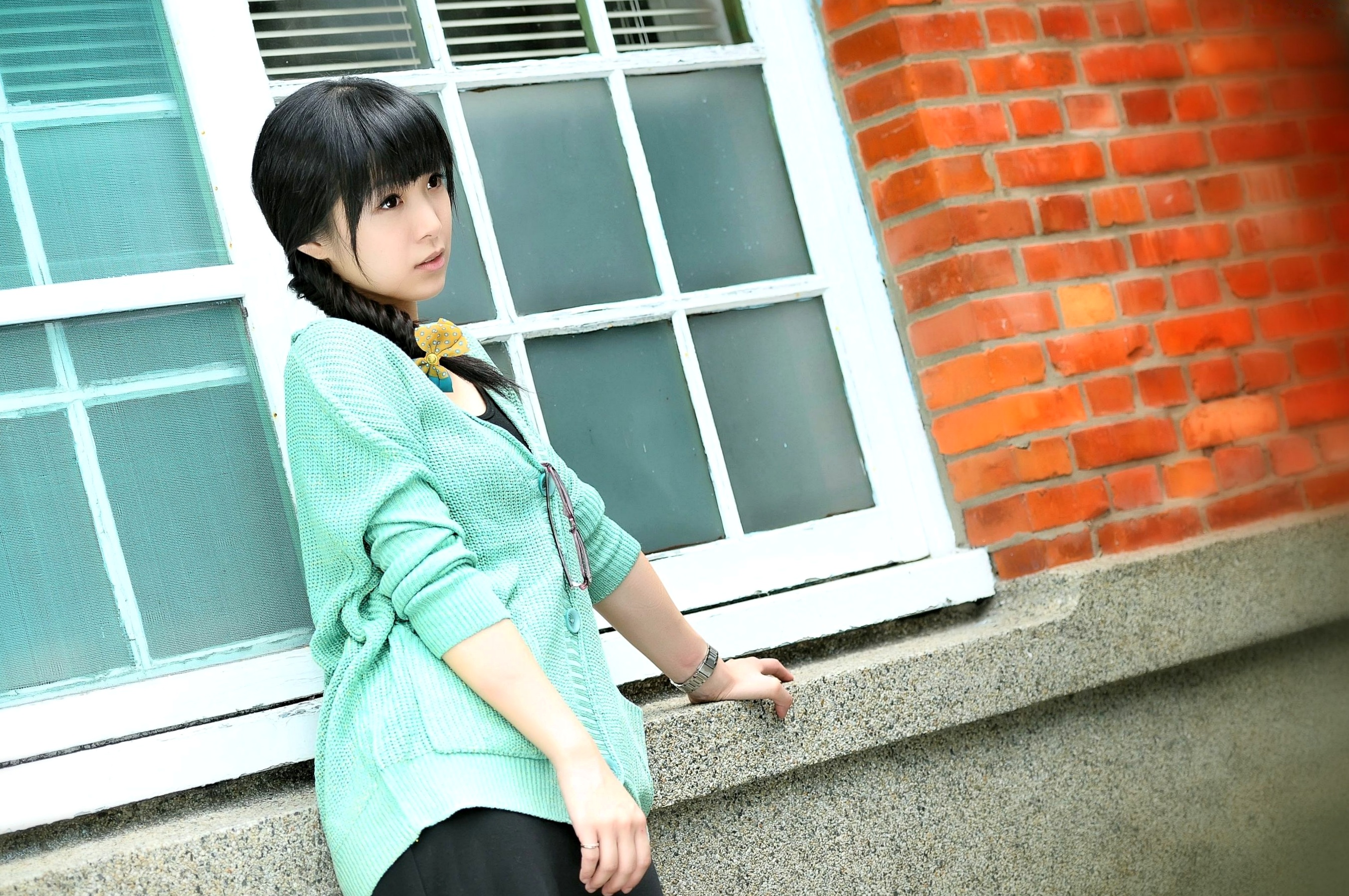 Gallery - 台湾清纯正妹茶茶《书卷气小清新外拍》日系森林治愈系户外写真图片集台湾清纯户外治愈系清新 女神私房照_秀色女神 - image 9