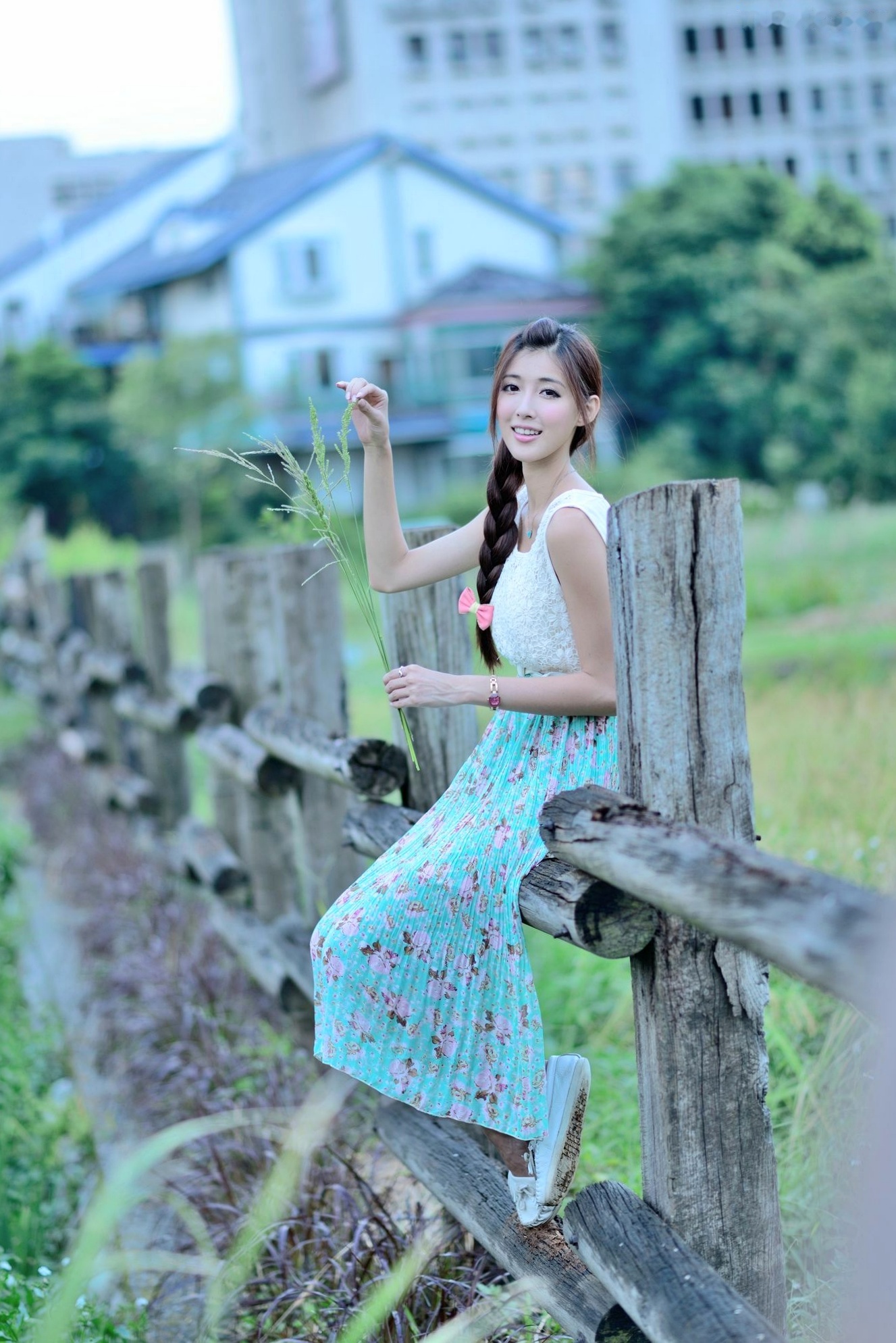 Gallery - 台湾正妹Kila晶晶/金允乔：清纯田园风碎花长裙户外治愈系写真台湾户外清新治愈系气质 女神私房照_秀色女神 - image 8
