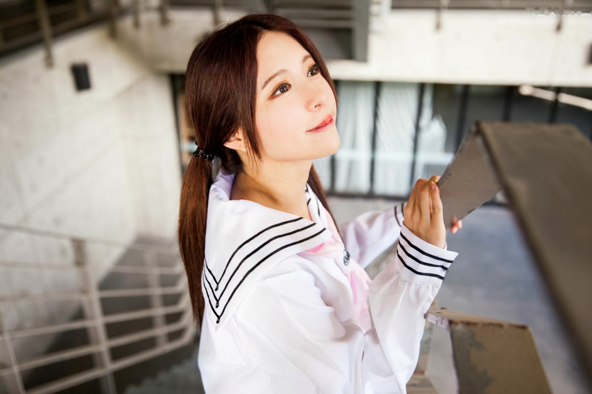 Gallery - 台湾正妹张齐郡JULIE《长筒袜校服少女》户外日系清新学生装写真集台湾清纯校服丝袜女神 女神私房照_秀色女神 - image 18