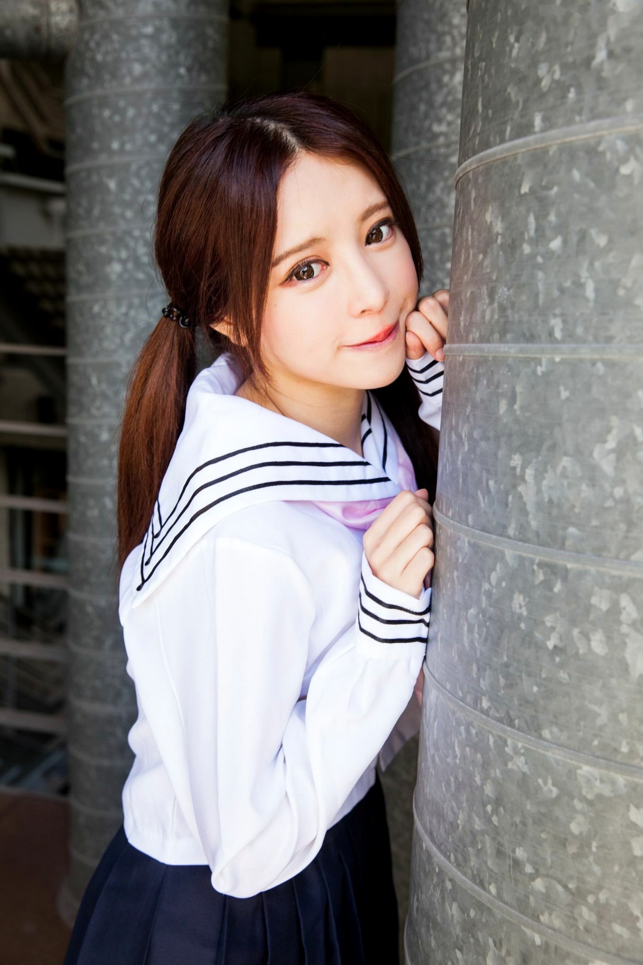 Gallery - 台湾正妹张齐郡JULIE《长筒袜校服少女》户外日系清新学生装写真集台湾清纯校服丝袜女神 女神私房照_秀色女神 - image 29