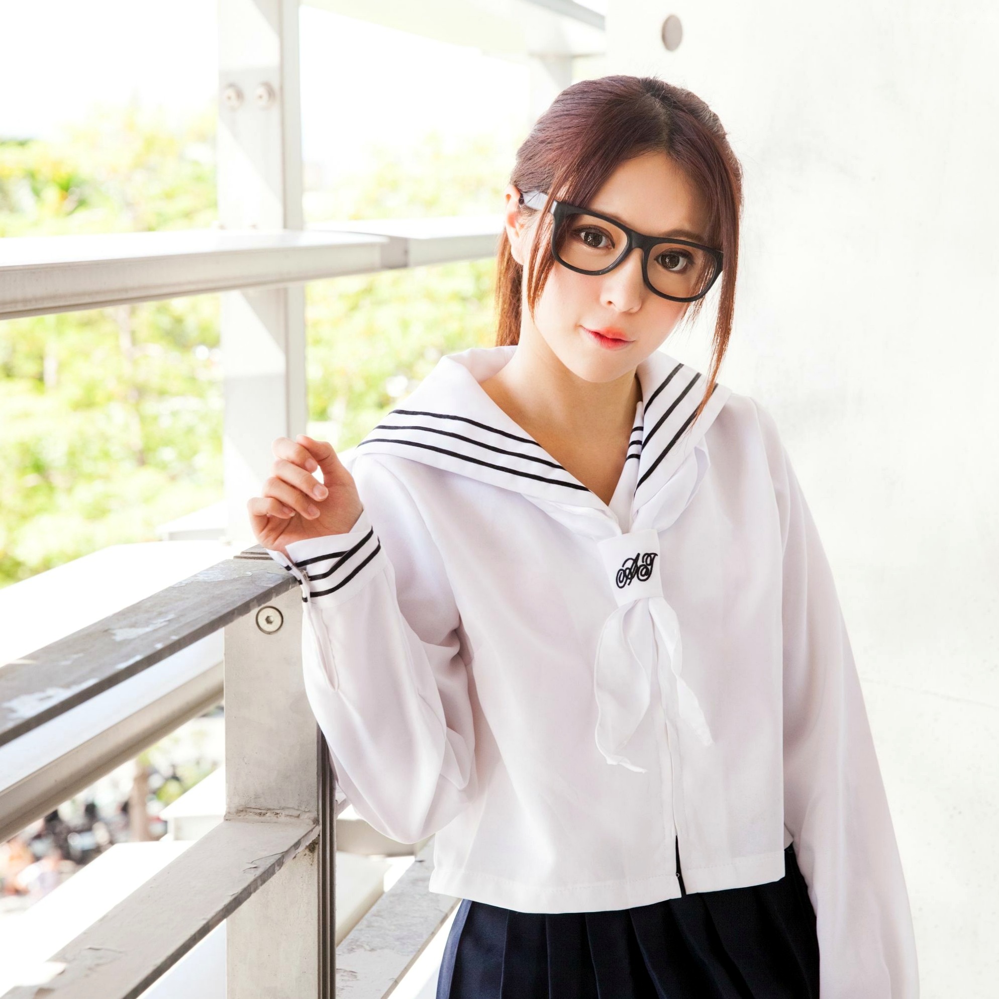 Gallery - 台湾正妹张齐郡JULIE《长筒袜校服少女》户外日系清新学生装写真集台湾清纯校服丝袜女神 女神私房照_秀色女神 - image 61