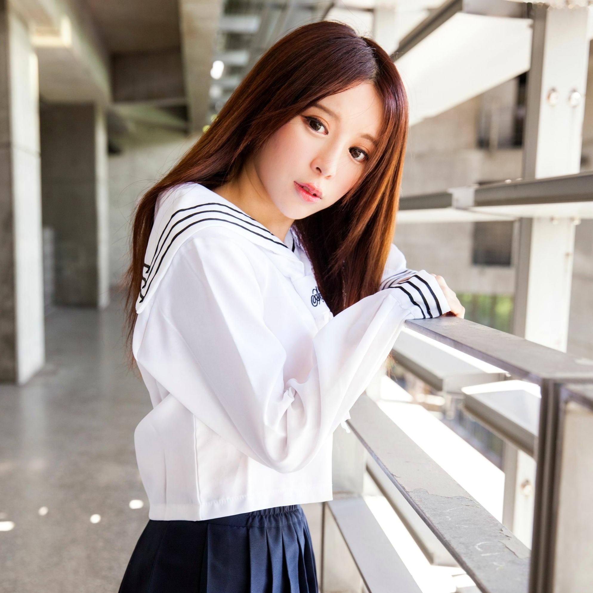 Gallery - 台湾正妹张齐郡JULIE《长筒袜校服少女》户外日系清新学生装写真集台湾清纯校服丝袜女神 女神私房照_秀色女神 - image 70