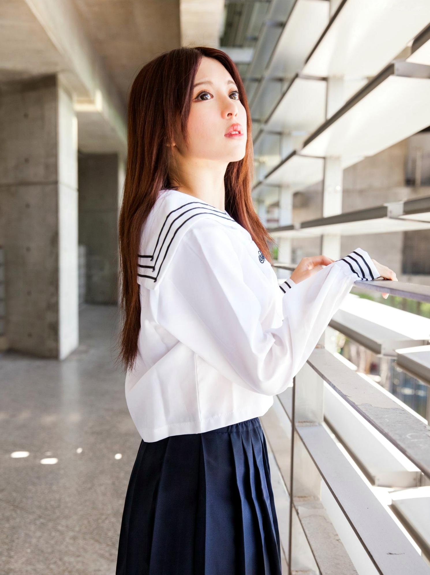 Gallery - 台湾正妹张齐郡JULIE《长筒袜校服少女》户外日系清新学生装写真集台湾清纯校服丝袜女神 女神私房照_秀色女神 - image 76