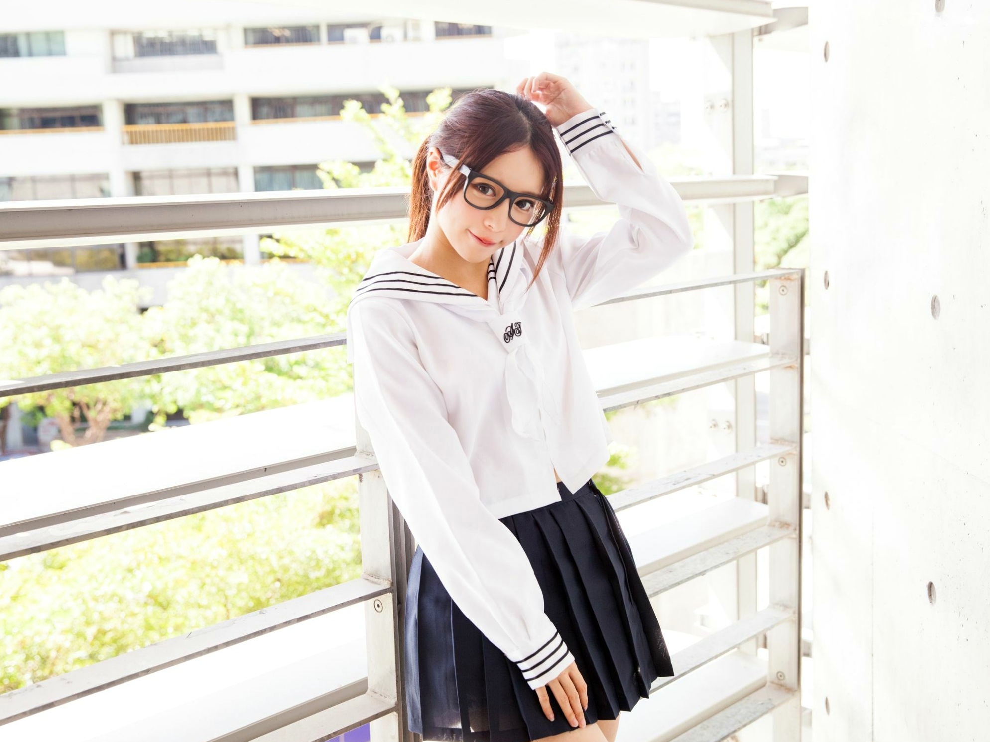 Gallery - 台湾正妹张齐郡JULIE《长筒袜校服少女》户外日系清新学生装写真集台湾清纯校服丝袜女神 女神私房照_秀色女神 - image 83