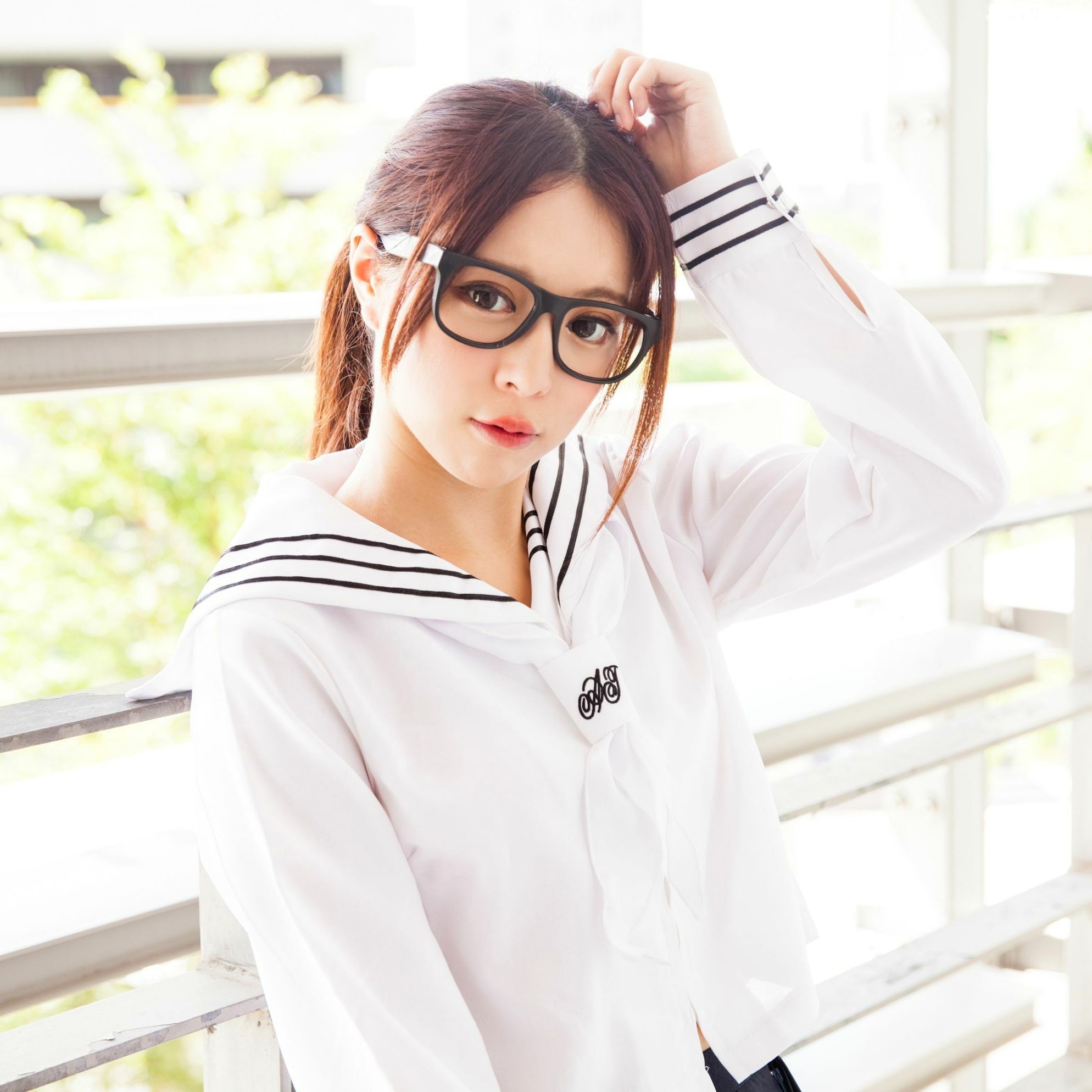 Gallery - 台湾正妹张齐郡JULIE《长筒袜校服少女》户外日系清新学生装写真集台湾清纯校服丝袜女神 女神私房照_秀色女神 - image 84