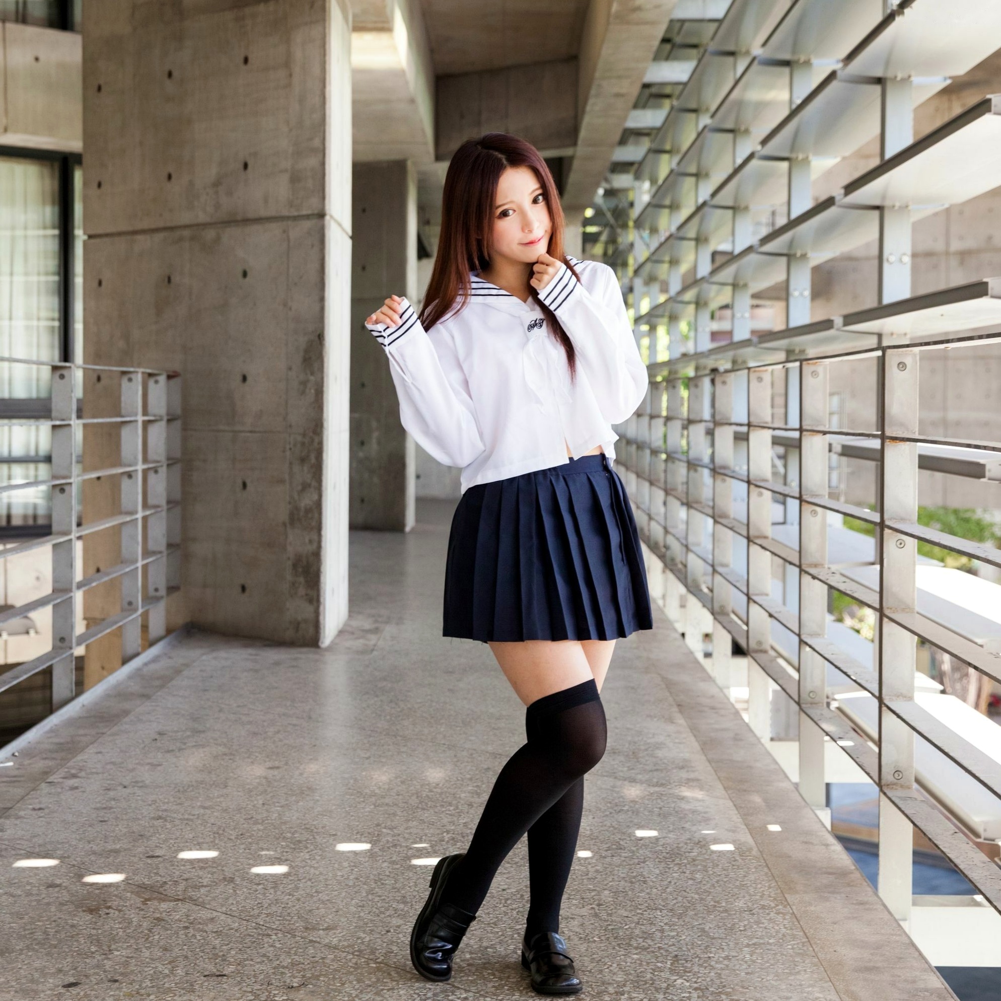 Gallery - 台湾正妹张齐郡JULIE《长筒袜校服少女》户外日系清新学生装写真集台湾清纯校服丝袜女神 女神私房照_秀色女神 - image 85