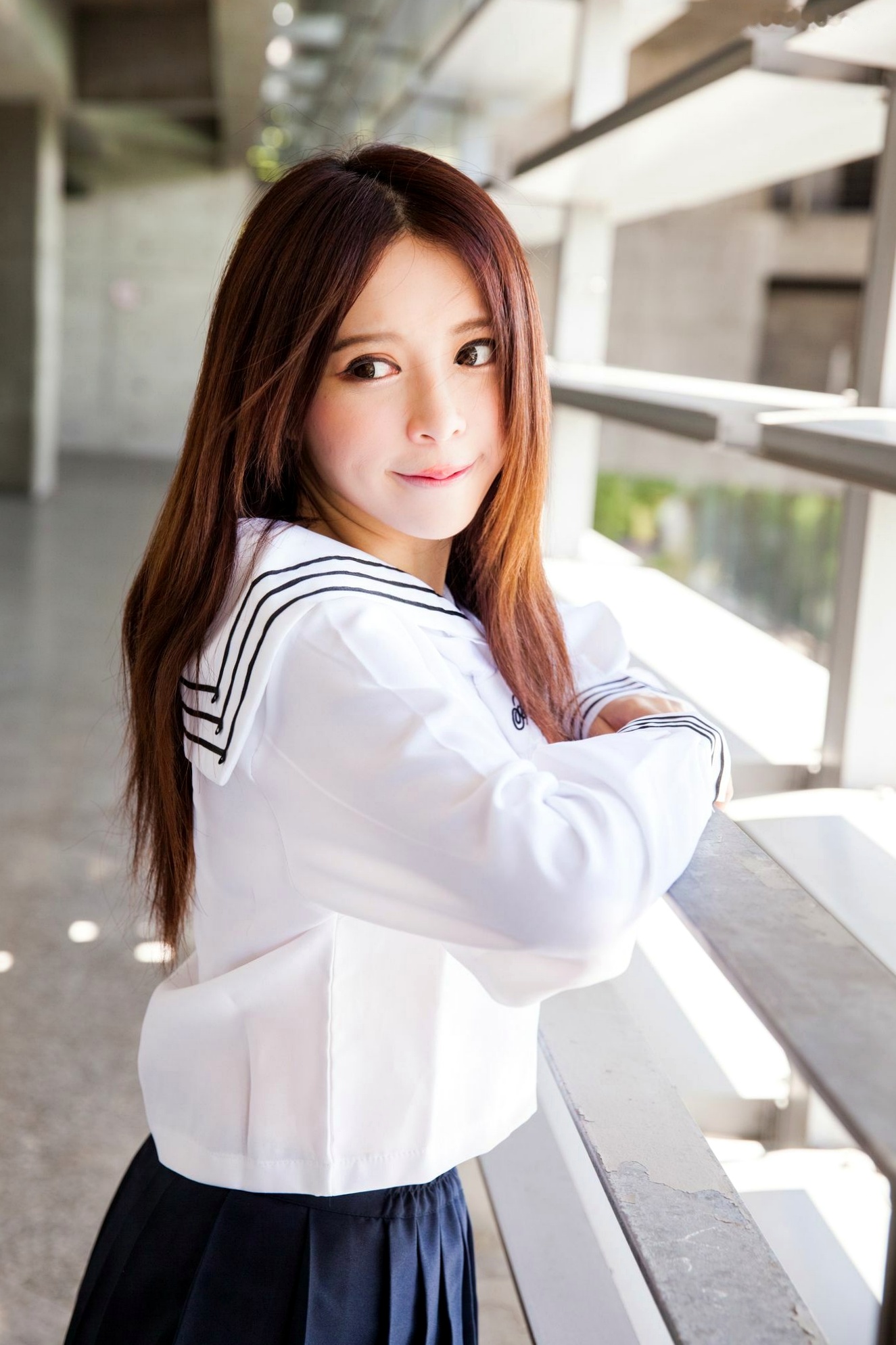 Gallery - 台湾正妹张齐郡JULIE《长筒袜校服少女》户外日系清新学生装写真集台湾清纯校服丝袜女神 女神私房照_秀色女神 - image 89