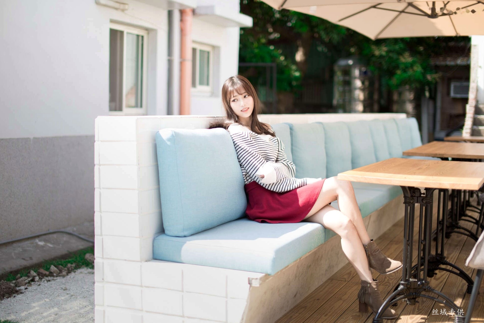 Gallery - 台湾正妹亿亿：审计新村清新外拍写真，条纹露肩装尽显甜美文艺范儿台湾清新气质清纯户外 女神私房照_秀色女神 - image 24