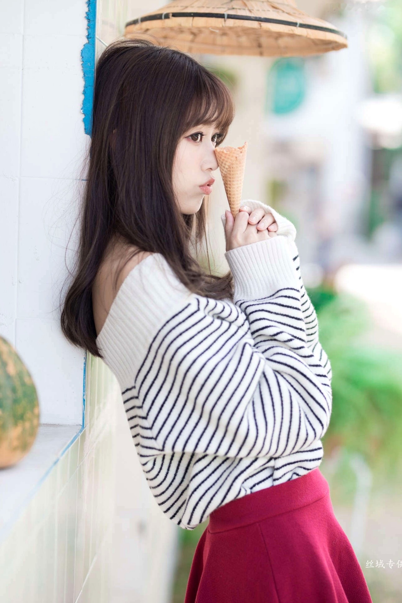 Gallery - 台湾正妹亿亿：审计新村清新外拍写真，条纹露肩装尽显甜美文艺范儿台湾清新气质清纯户外 女神私房照_秀色女神 - image 44
