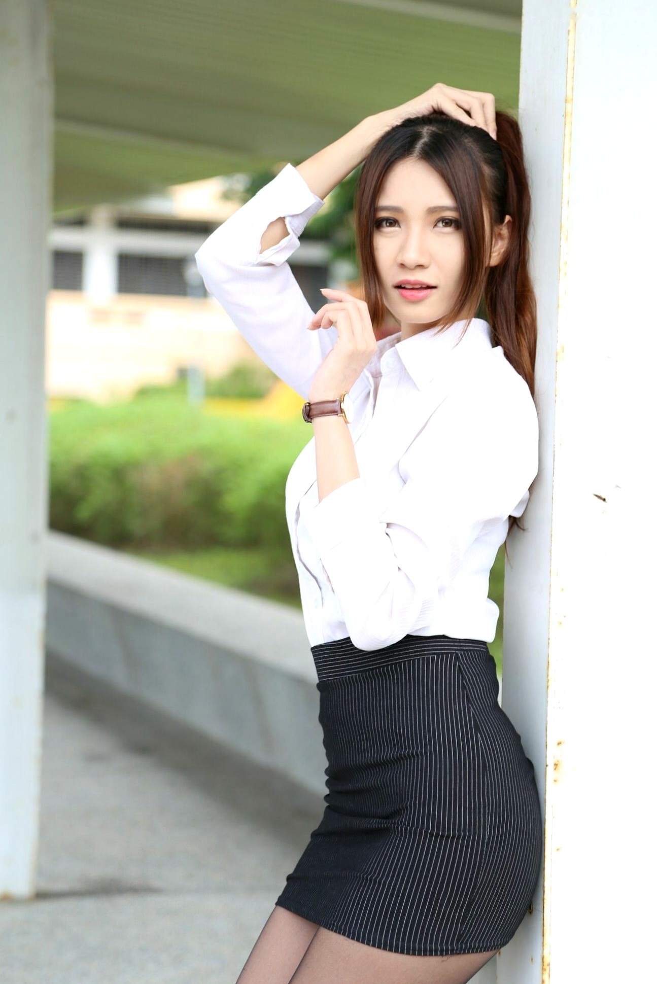 Gallery - 台湾正妹蔡译心Candice街拍黑丝OL制服写真，职场风包臀裙秀长腿女神诱惑台湾制服丝袜街拍气质 女神私房照_秀色女神 - image 57