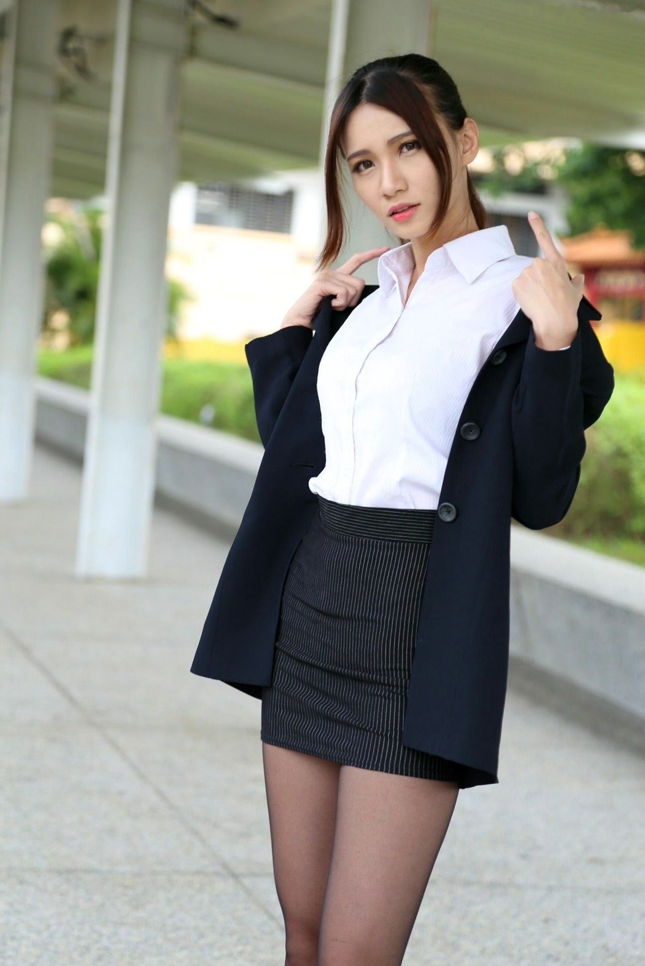 Gallery - 台湾正妹蔡译心Candice街拍黑丝OL制服写真，职场风包臀裙秀长腿女神诱惑台湾制服丝袜街拍气质 女神私房照_秀色女神 - image 66