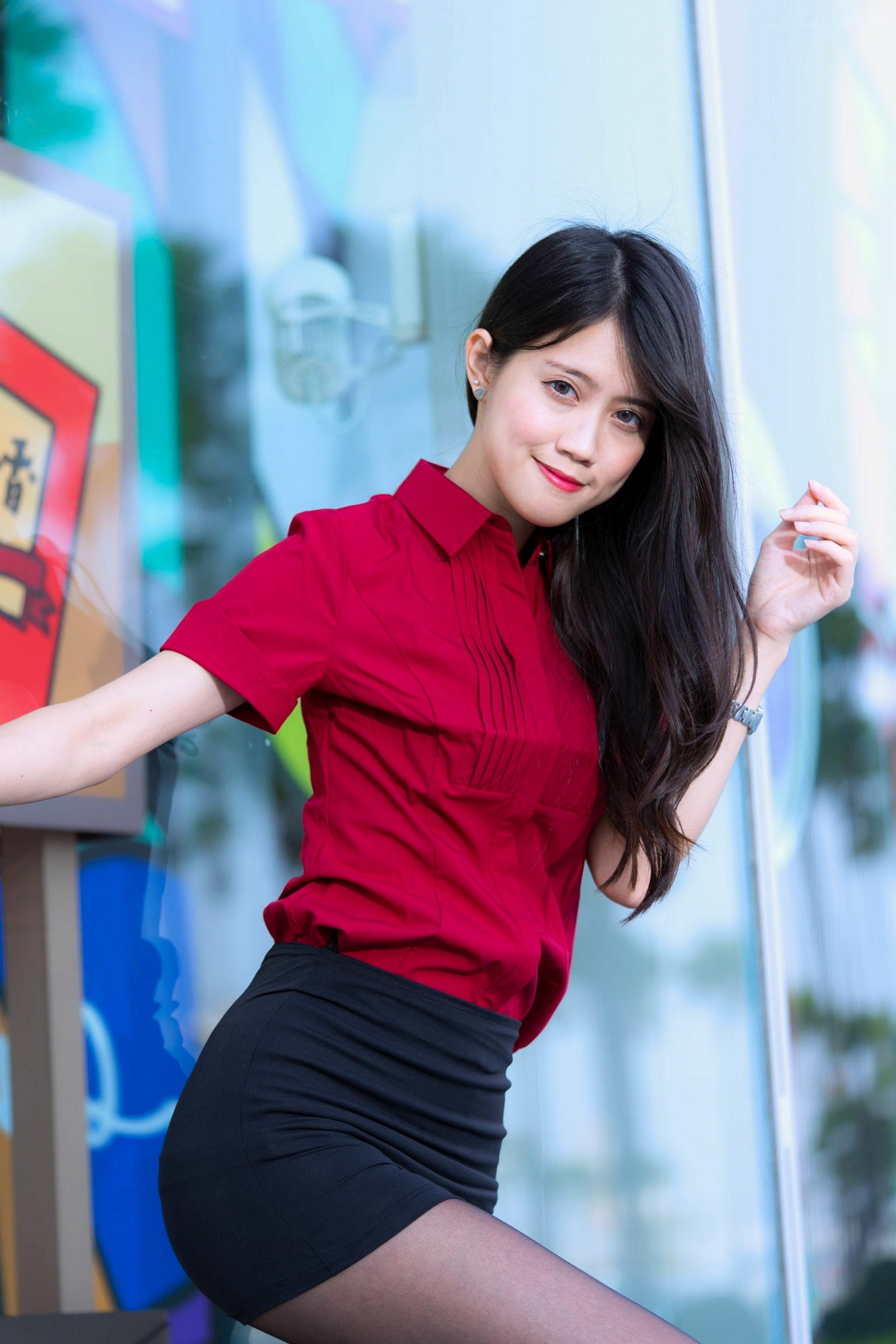 Gallery - 台湾正妹Candy宝儿职场OL风写真：梦时代公园街拍，黑丝美腿展现迷人御姐魅力台湾街拍丝袜气质御女郎 - Royal Lady  女神私房照_秀色女神 - image 38