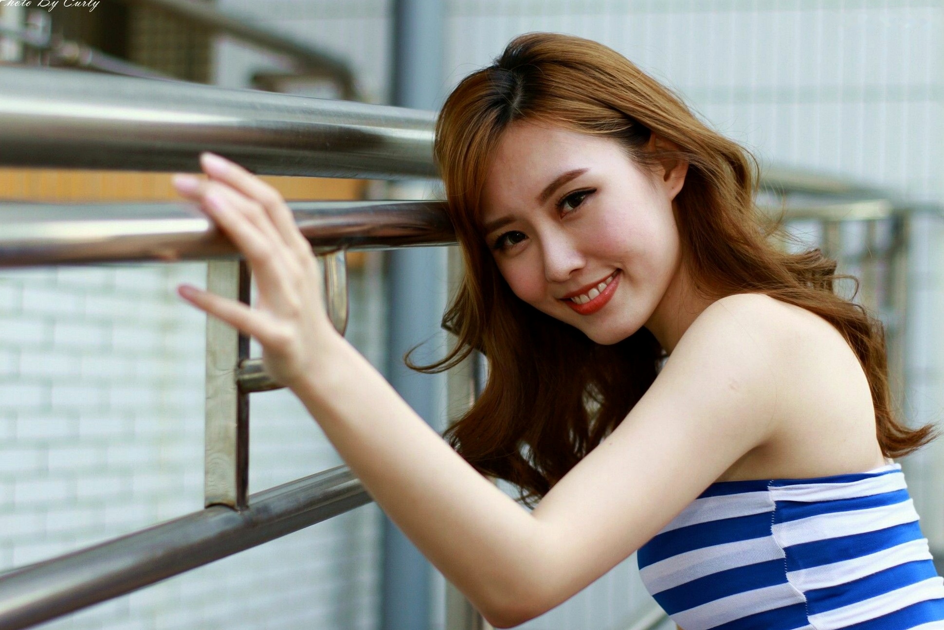 Gallery - 台湾正妹郭珉妏Queenie校园清纯写真及蓝白条纹抹胸装诱惑美图[69P]台湾清纯气质清新 女神私房照_秀色女神 - image 13