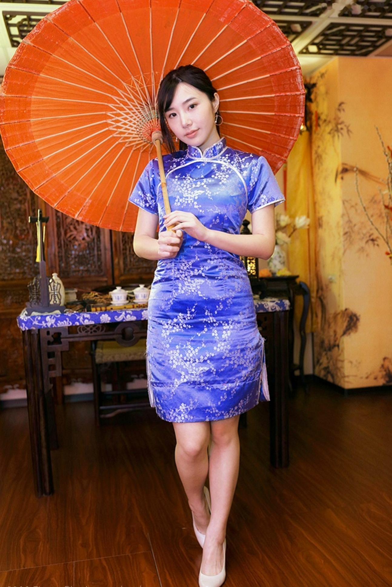 Gallery - 台湾正妹Zora陈思颖古典旗袍写真，新春主题棚拍优雅茶艺与古风书韵，尽显温婉动人魅力台湾气质旗袍清新 女神私房照_秀色女神 - image 58