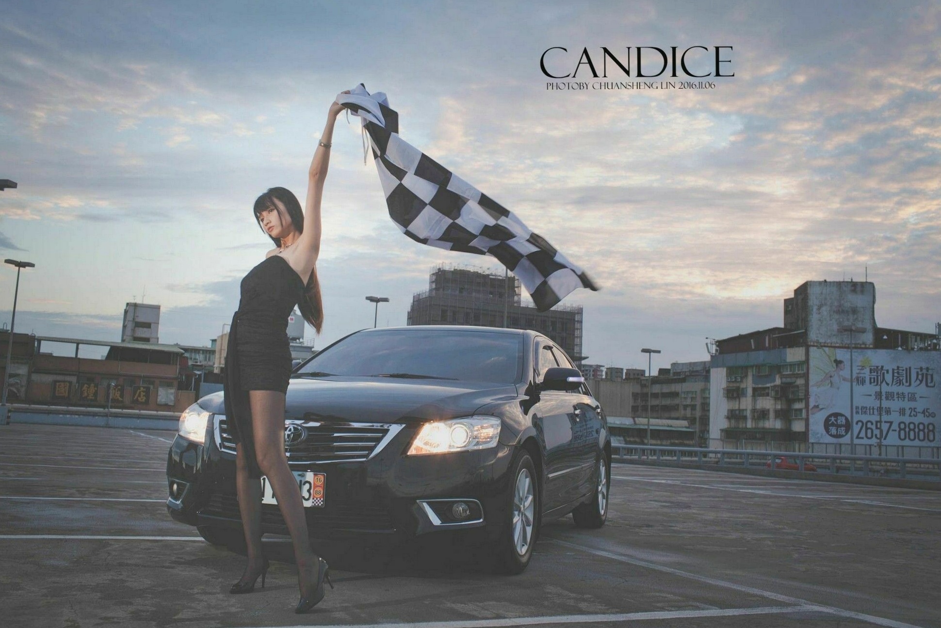 Gallery - 台湾正妹蔡译心Candice车内与户外赛车旗拍摄，职场风黑丝美腿极致诱惑，御姐气质写真台湾美腿黑丝性感诱惑 女神私房照_秀色女神 - image 71