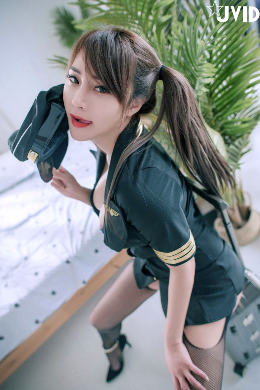 Gallery - JVID写真巨乳乐乐情欲空姐私房套图：极致身材制服诱惑，网袜长腿撩人，大尺度写真完美演绎JVID性感制服诱惑人间胸器大尺度空姐 女神私房照_秀色女神 - image 96