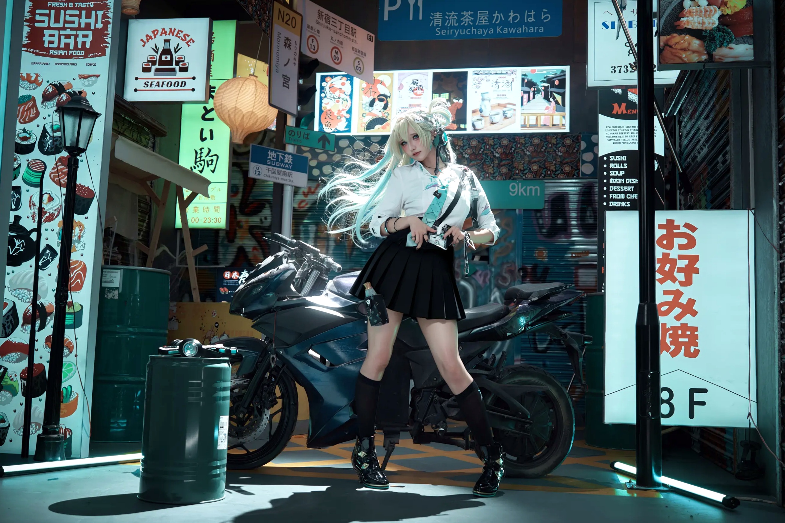 Gallery - 鬼马少女阿薰kaOri - 鸣潮 琳奈 摩托车制服诱惑角色扮演私房照性感制服诱惑角色扮演 女神私房照_秀色女神 - image 8
