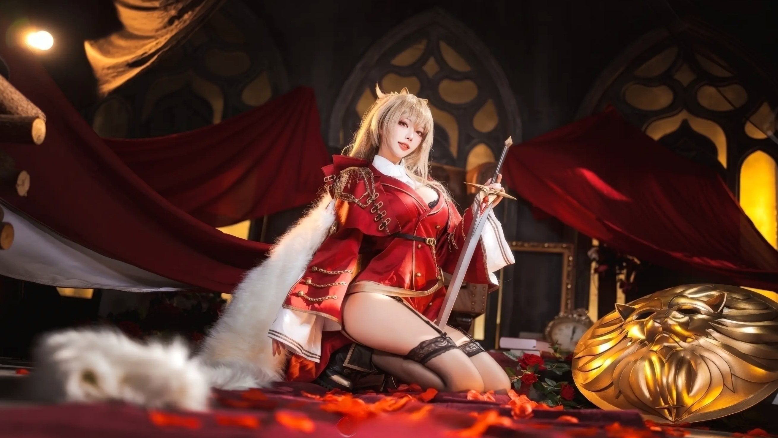 Gallery - 宫本桜 - 碧蓝航线狮角色扮演，英姿飒爽女王风范，极致还原华丽cos美图角色扮演冷艳丝袜性感 女神私房照_秀色女神 - image 7