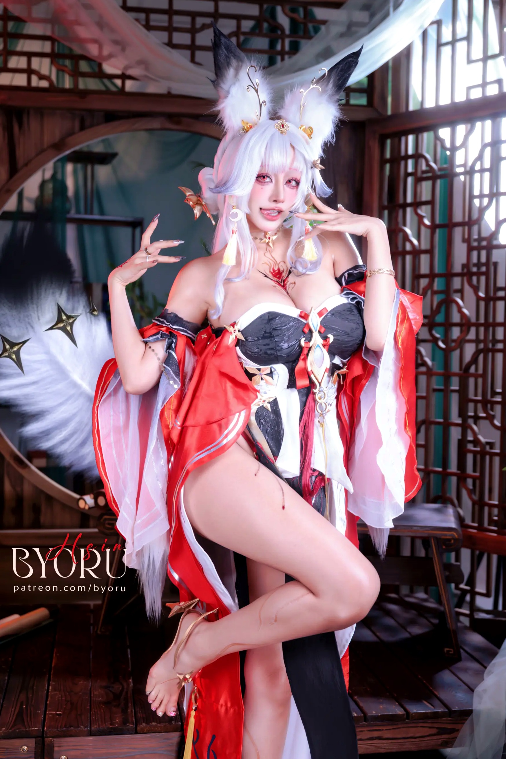 Gallery - Byoru鸣潮Hsin角色扮演，极致古风狐妖COS，波涛胸涌性感写真集角色扮演性感波涛胸涌诱惑人间胸器 女神私房照_秀色女神 - image 2