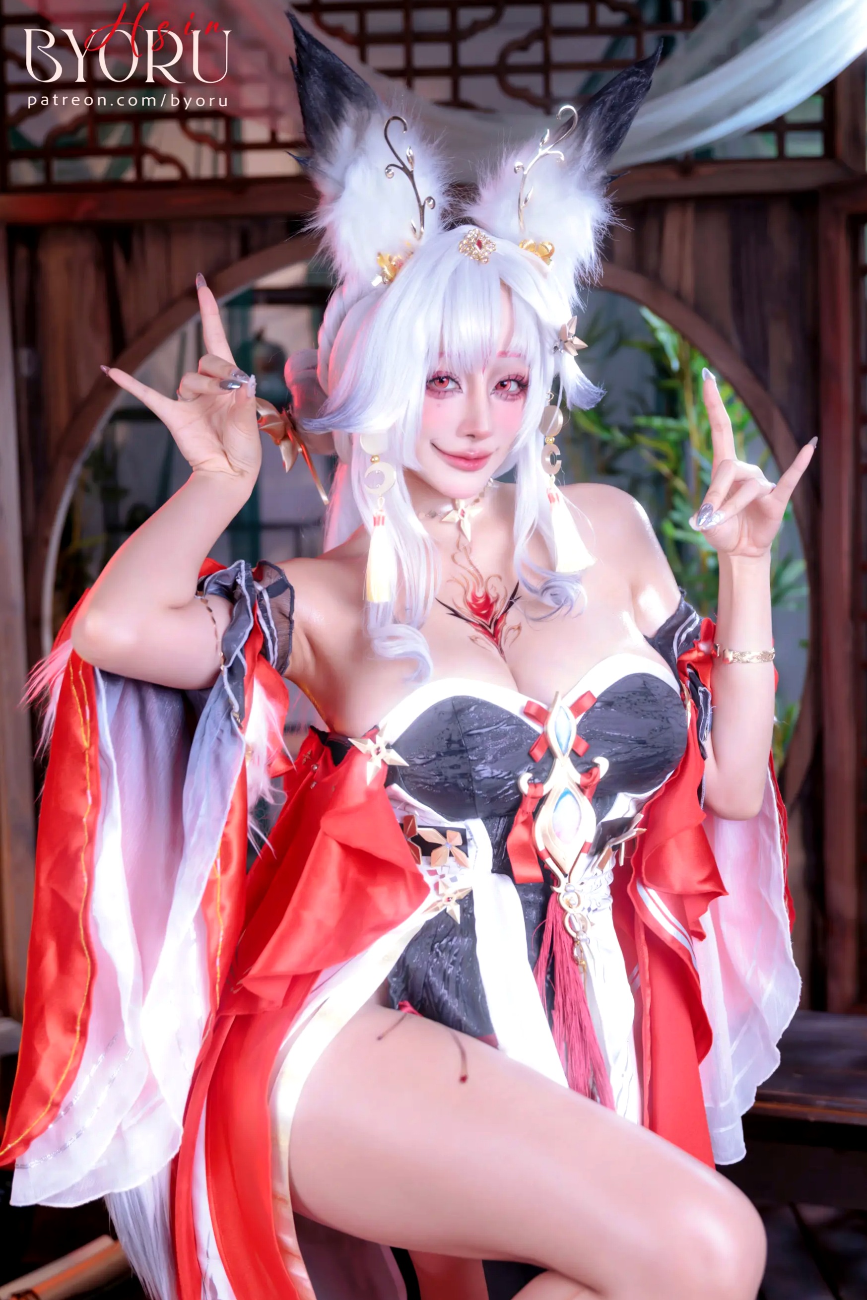 Gallery - Byoru鸣潮Hsin角色扮演，极致古风狐妖COS，波涛胸涌性感写真集角色扮演性感波涛胸涌诱惑人间胸器 女神私房照_秀色女神 - image 5