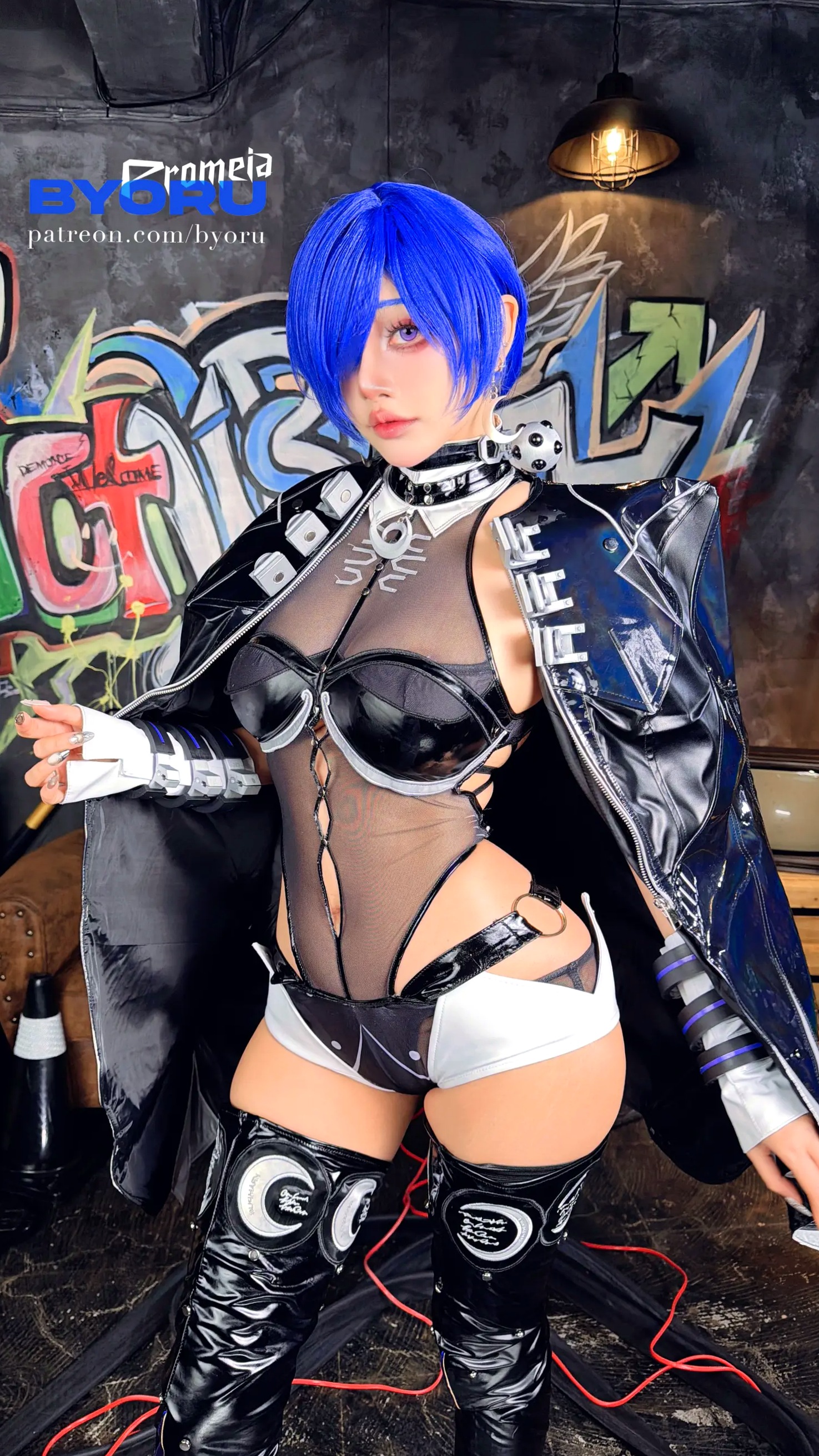 Gallery - Byoru - 绝区零Cosplay性感连体衣写真，极致身材与前卫涂鸦风格，大尺度福利套图性感角色扮演大尺度诱惑美腿 女神私房照_秀色女神 - image 8