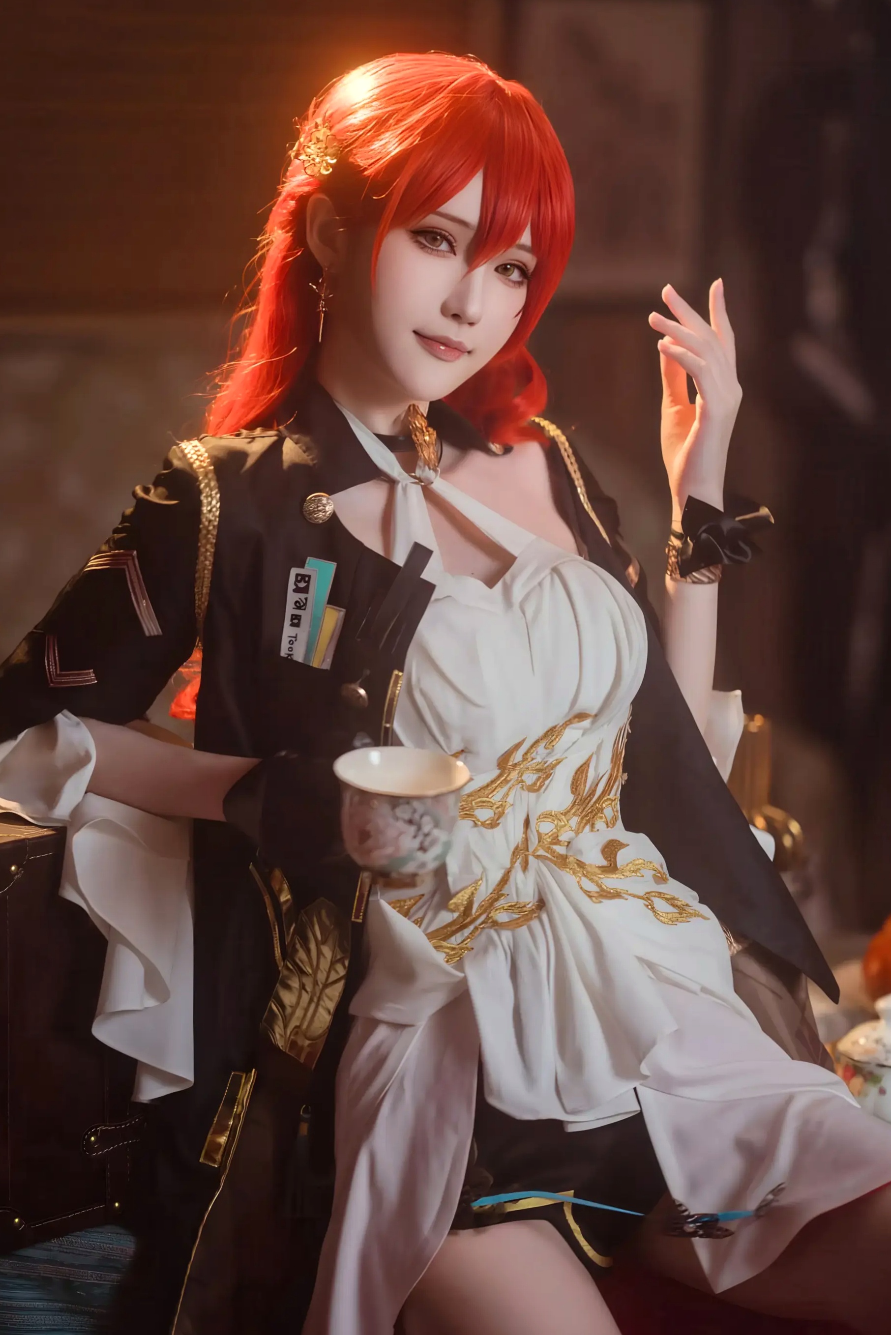 Gallery - 花兮_honoka 崩坏星穹铁道姬子COS 优雅知性御姐复古风写真角色扮演御女郎 - Royal Lady 气质冷艳 女神私房照_秀色女神 - image 2