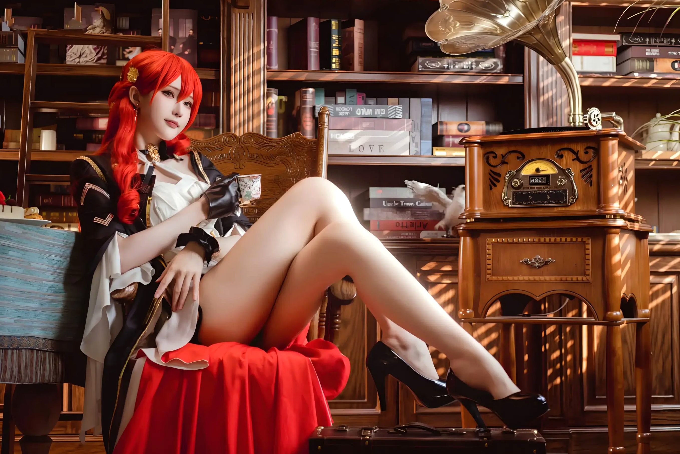 Gallery - 花兮_honoka 崩坏星穹铁道姬子COS 优雅知性御姐复古风写真角色扮演御女郎 - Royal Lady 气质冷艳 女神私房照_秀色女神 - image 8