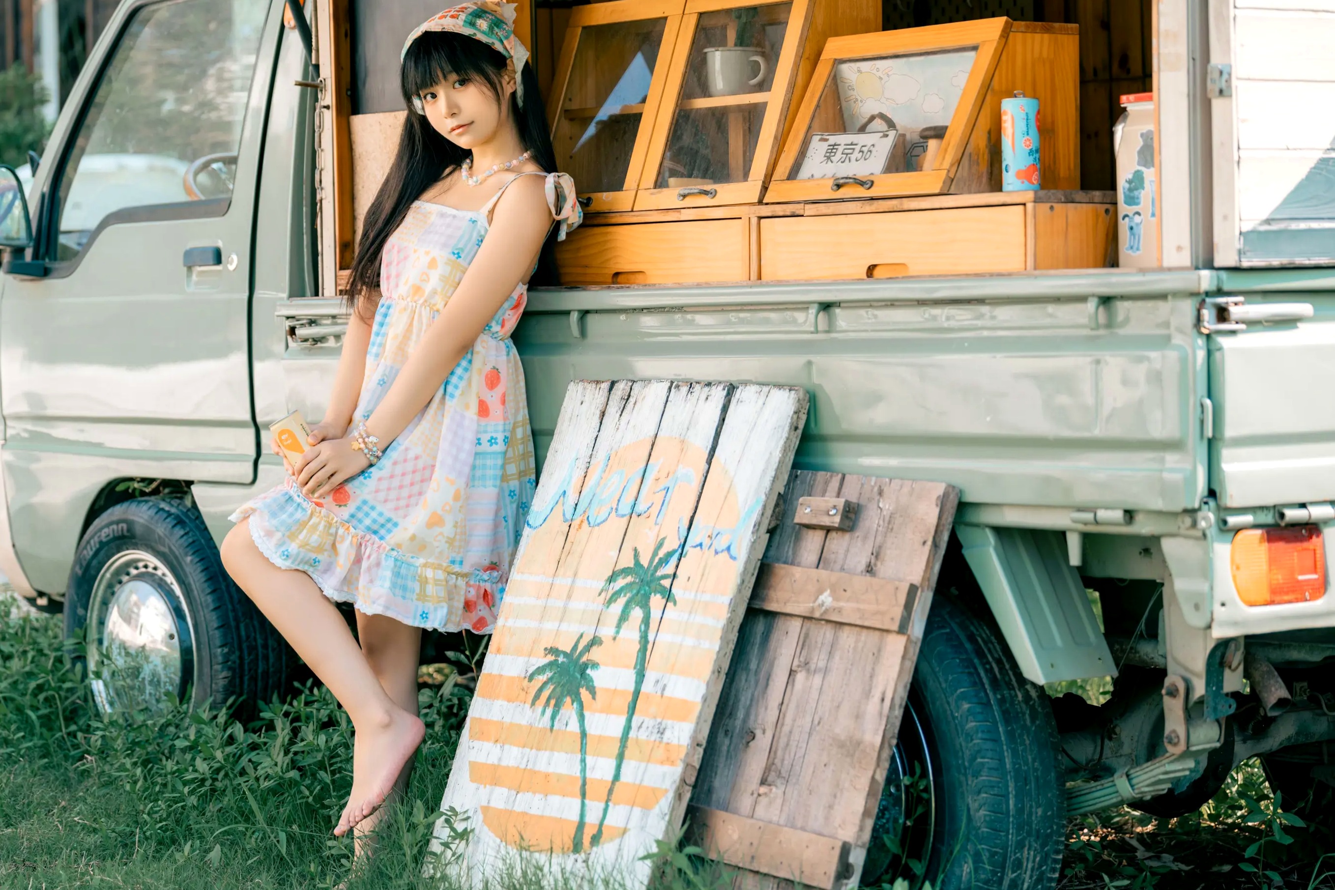 Gallery - 小羊不吃草 (花音葉子) 夏天的记忆：复古车厢内的清凉甜美诱惑私房写真私房照诱惑萌系大尺度清纯 女神私房照_秀色女神 - image 4