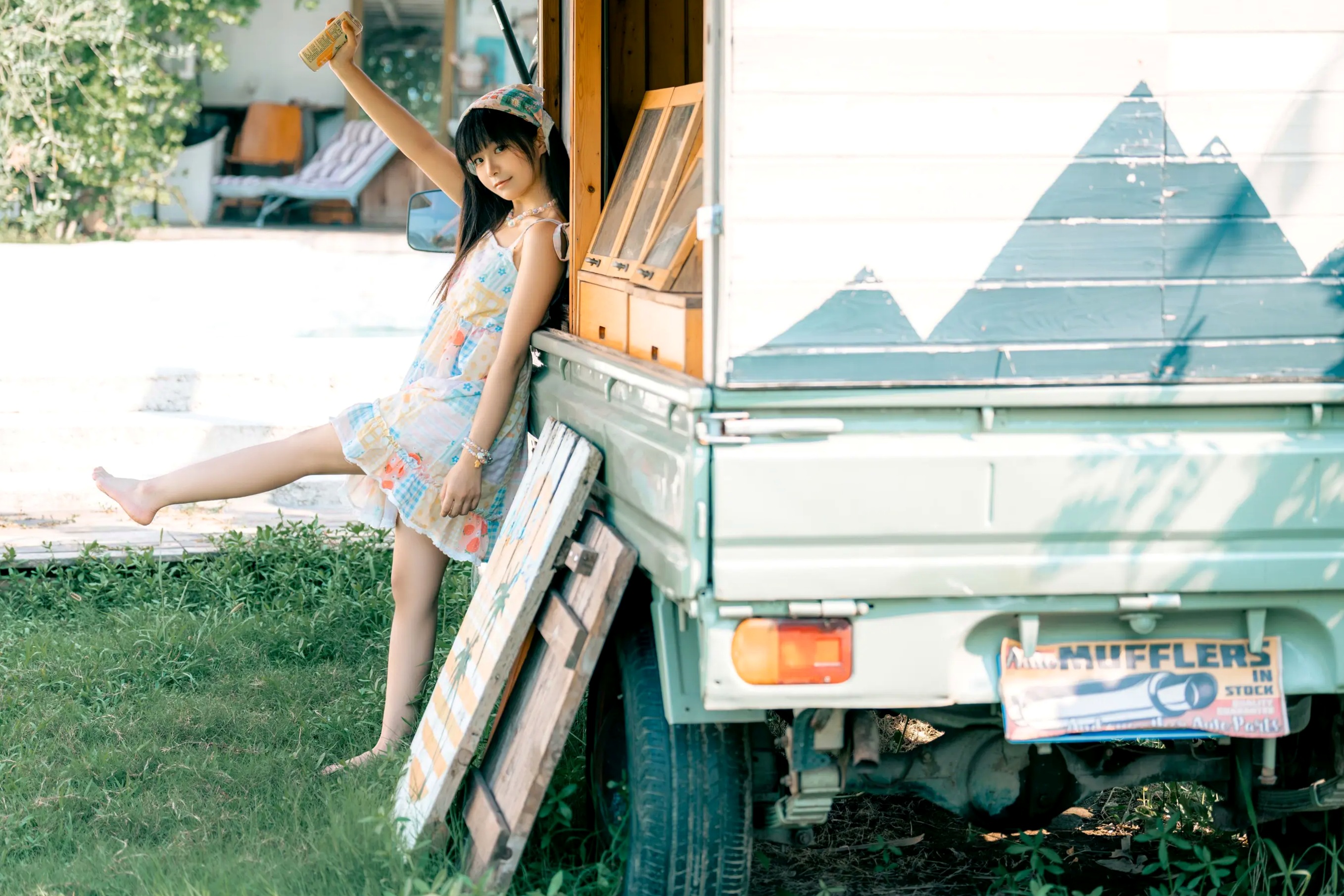 Gallery - 小羊不吃草 (花音葉子) 夏天的记忆：复古车厢内的清凉甜美诱惑私房写真私房照诱惑萌系大尺度清纯 女神私房照_秀色女神 - image 6