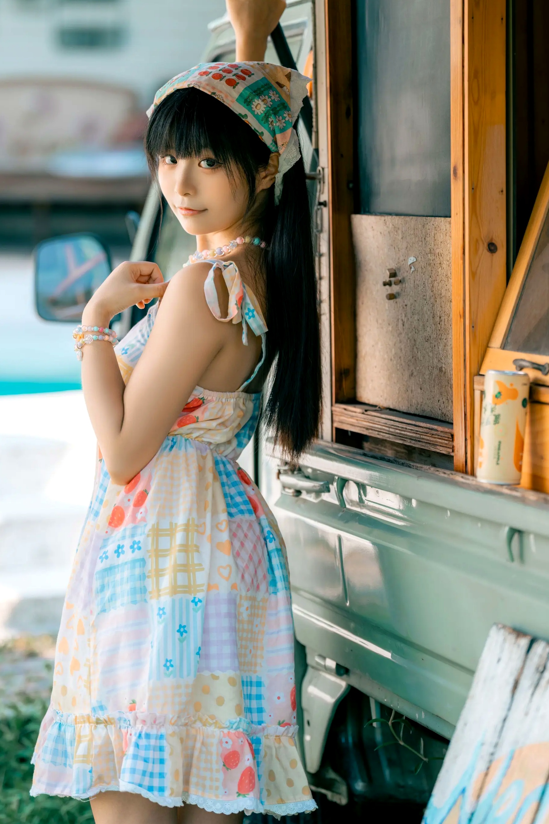 Gallery - 小羊不吃草 (花音葉子) 夏天的记忆：复古车厢内的清凉甜美诱惑私房写真私房照诱惑萌系大尺度清纯 女神私房照_秀色女神 - image 8