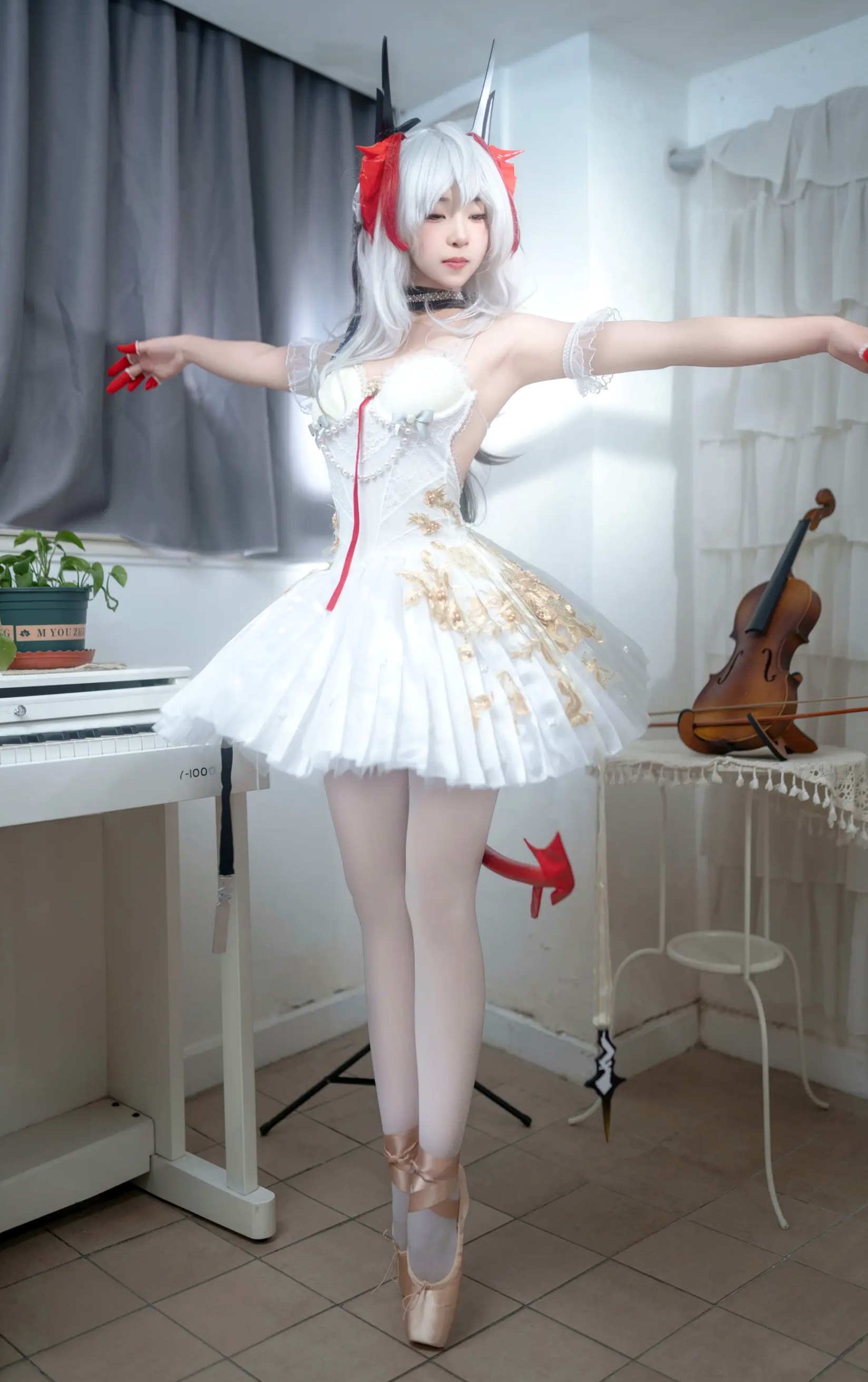 Gallery - Bangni邦尼 明日方舟W角色扮演 芭蕾舞者琴室清纯私房美腿写真 [117P]角色扮演清纯美腿气质私房照 女神私房照_秀色女神 - image 4